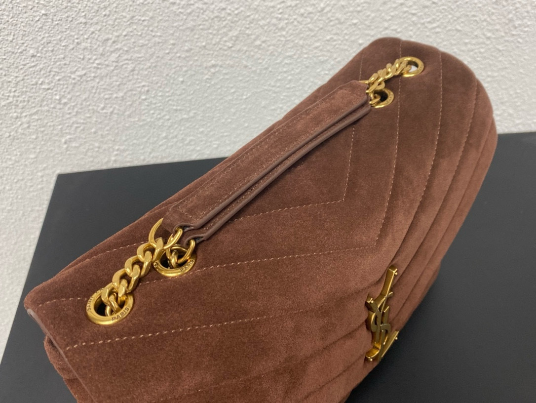 YSL LOULOU QUILTED SUEDE 32x22x9cm - Image 10
