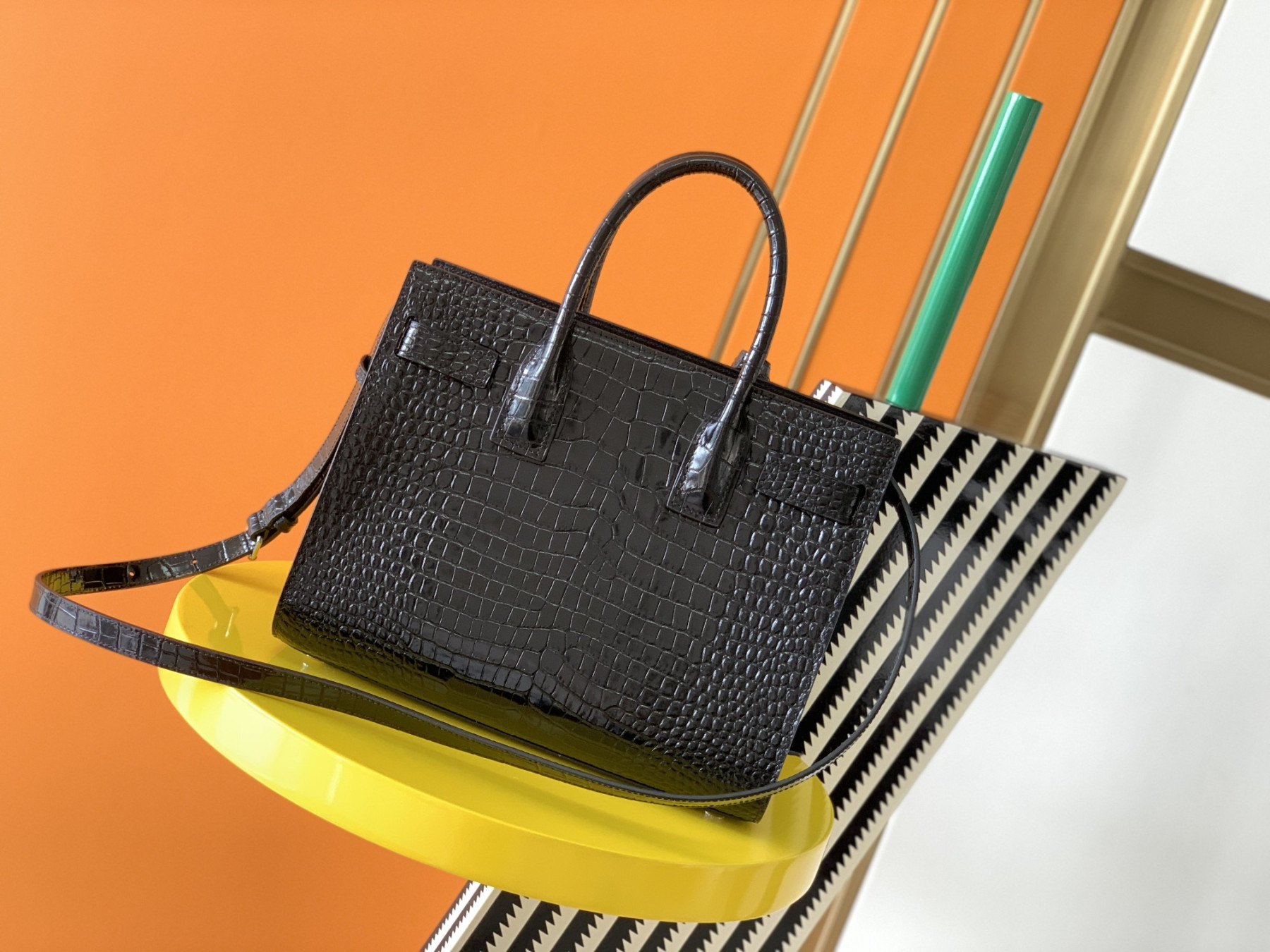 YSL SAC DE JOUR IN EMBOSSED CROCODILE LEATHER - baby 26x13.5x12.5cm - Image 5