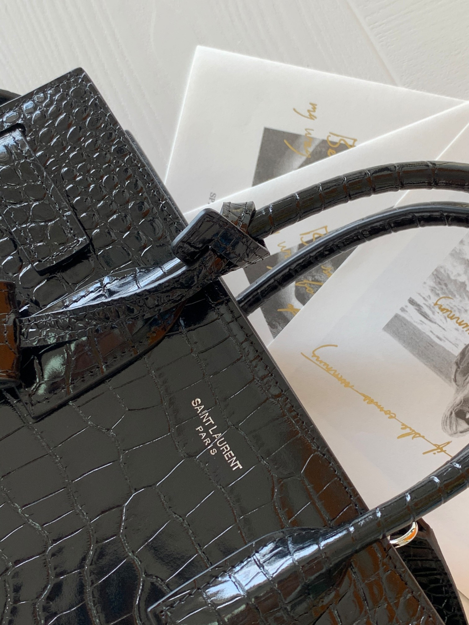 YSL SAC DE JOUR IN EMBOSSED CROCODILE LEATHER - baby 26x13.5x12.5cm - Image 6