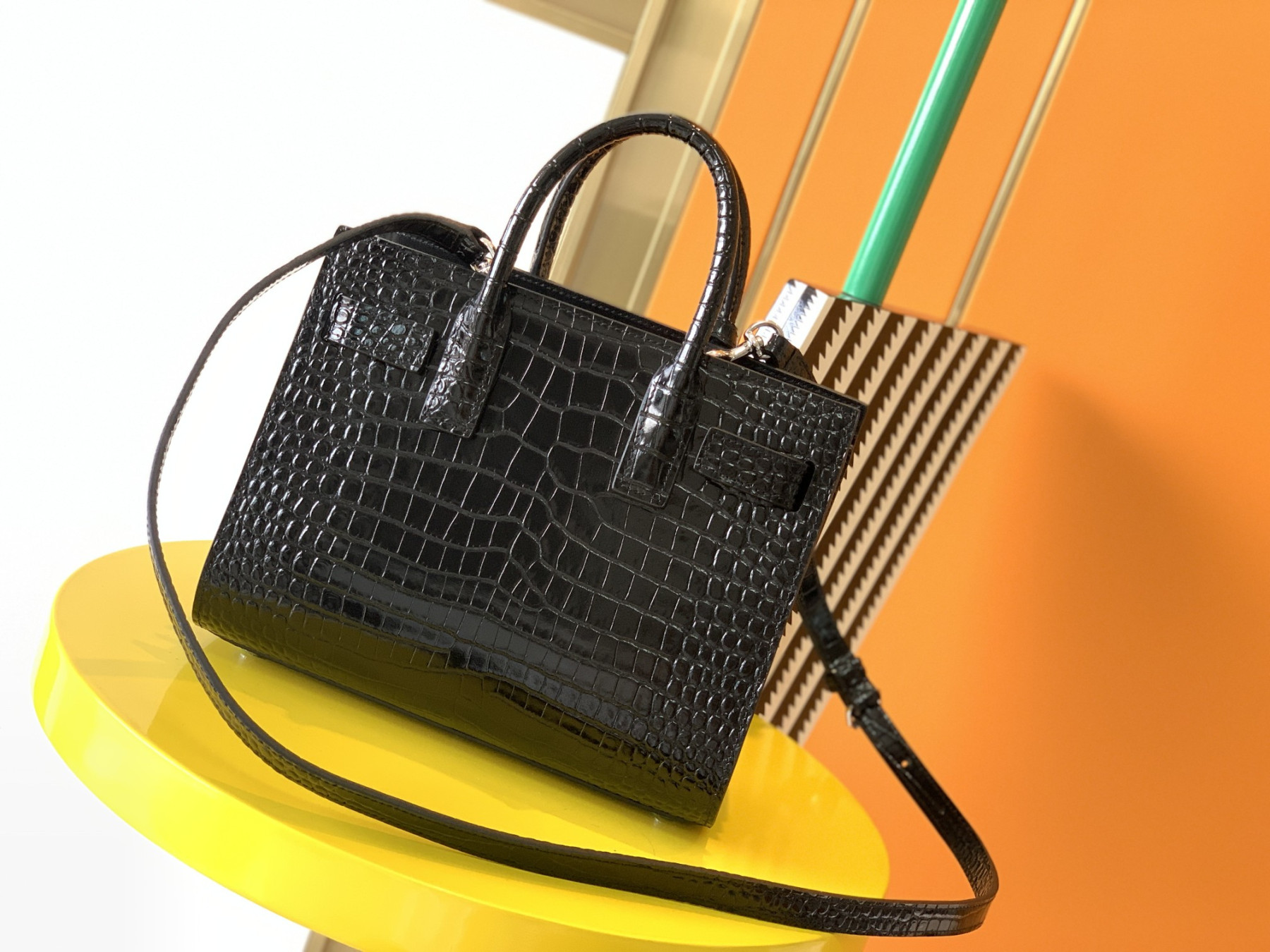 YSL SAC DE JOUR IN CROCODILE EMBOSSED LEATHER - NANO 22x18x10.5cm - Image 5