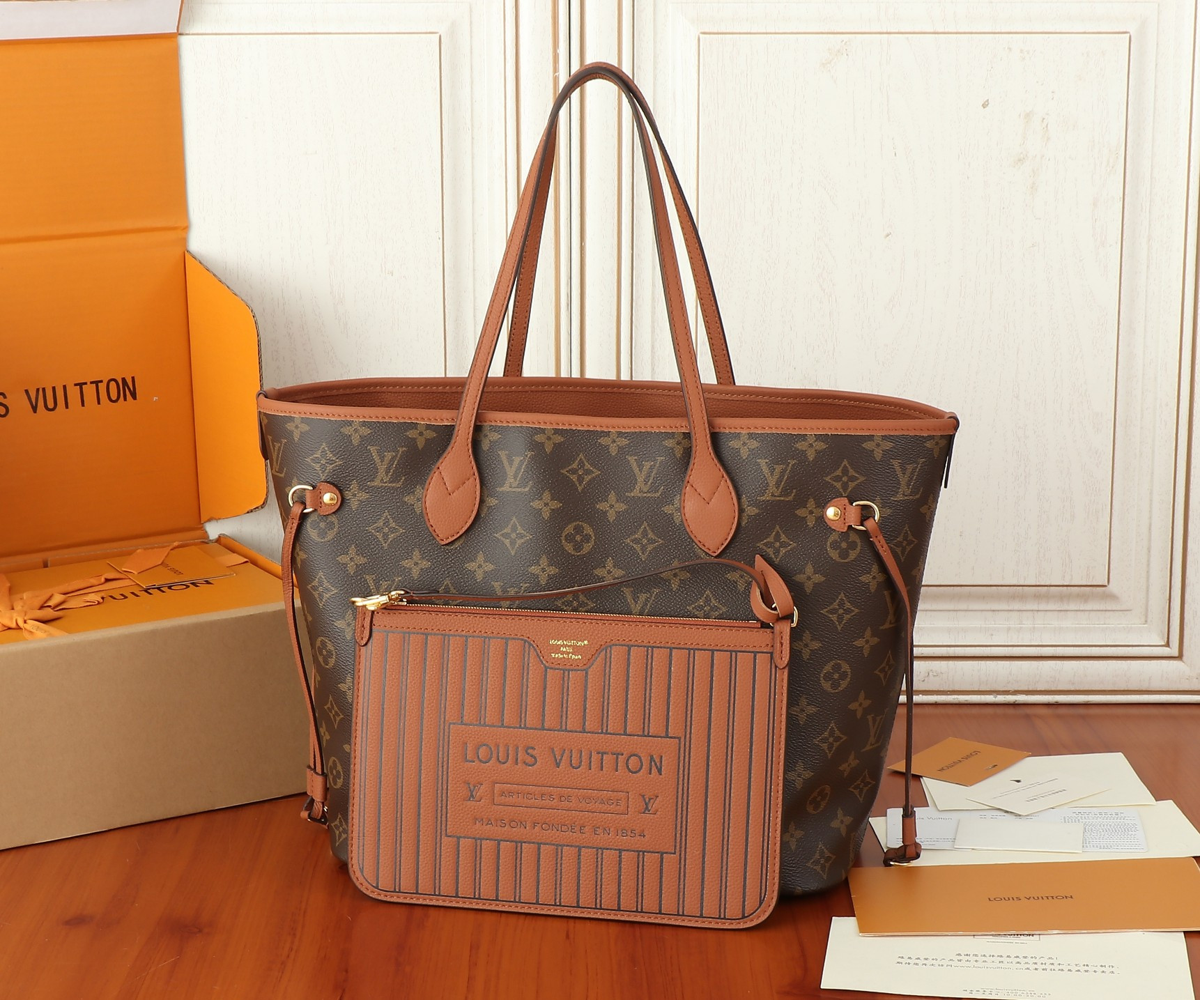 LV Neverfull MM Inside Out M12061(31*28*14cm) - Image 2
