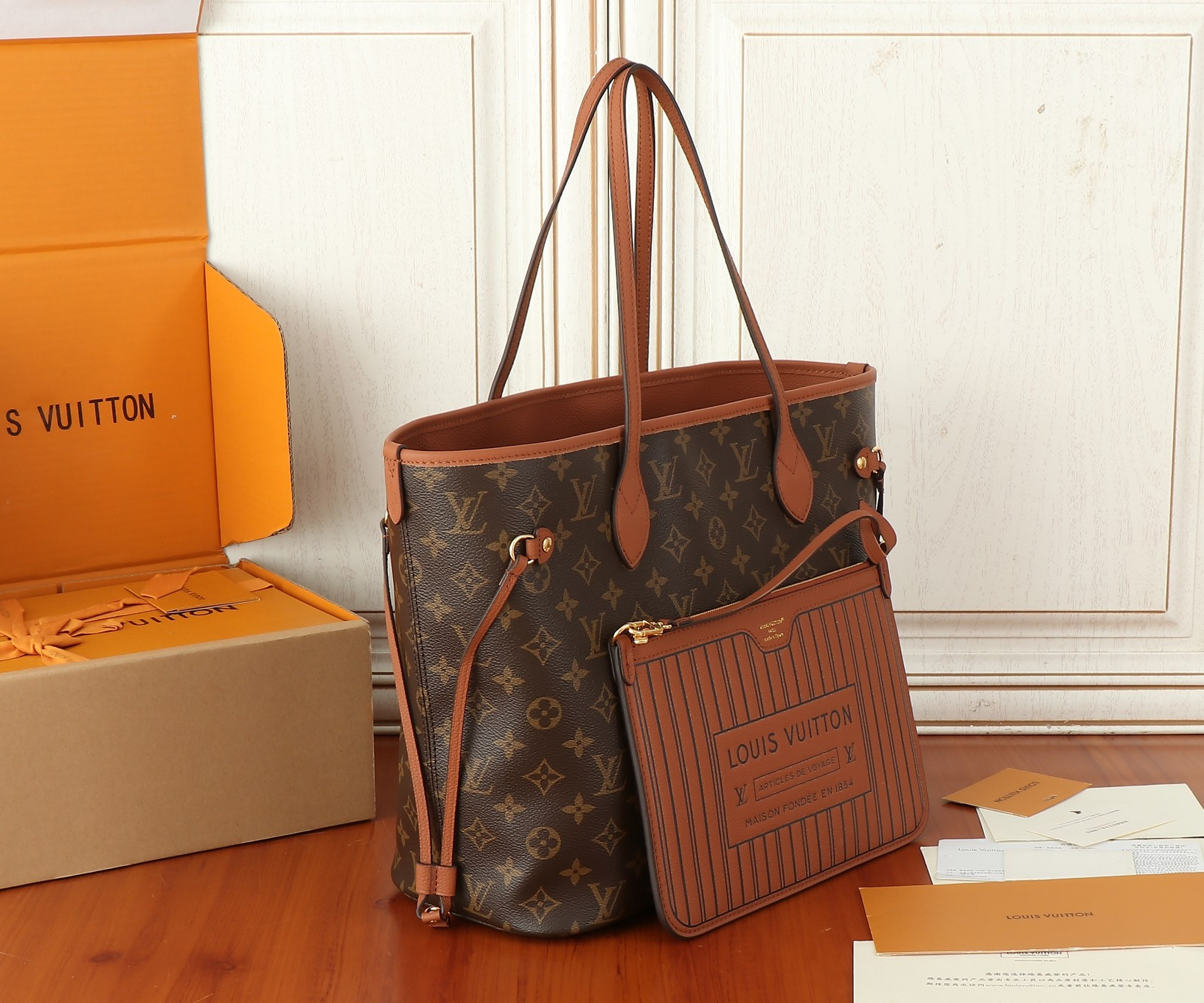 LV Neverfull MM Inside Out M12061(31*28*14cm) - Image 3