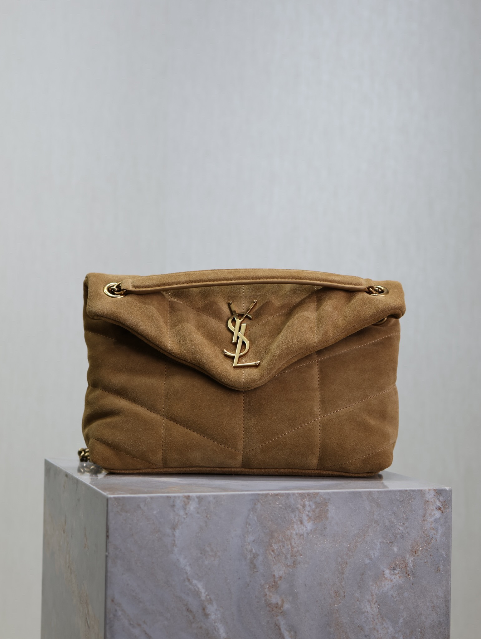 YSL Loulou Small Puffer (Suede) 29 x 17 x 11cm