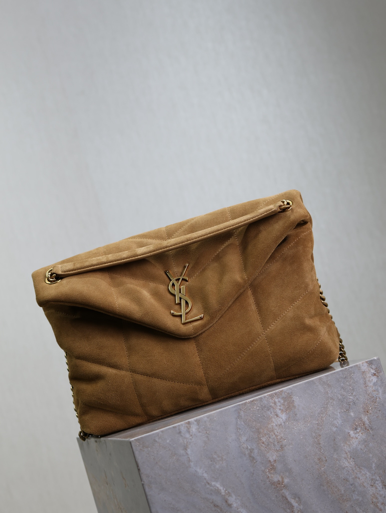 YSL Loulou Puffer (Suede) 35x23x13.5cm - Image 3