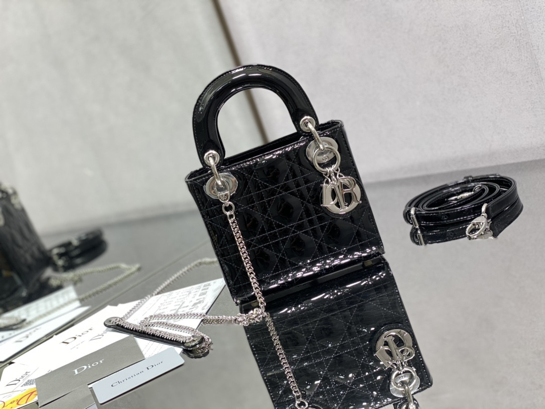 Mini Lady Dior Bag Patent Cannage Calfskin 17 x 15 x 7 cm - Image 2