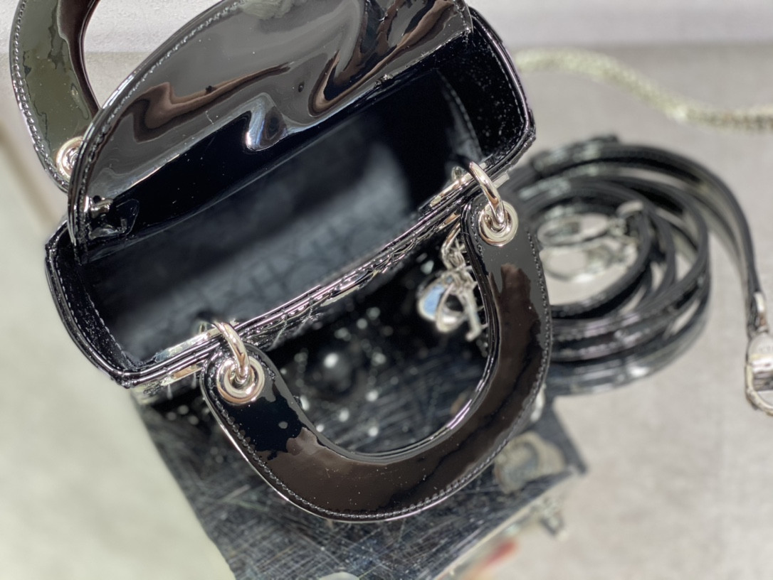 Mini Lady Dior Bag Patent Cannage Calfskin 17 x 15 x 7 cm - Image 8