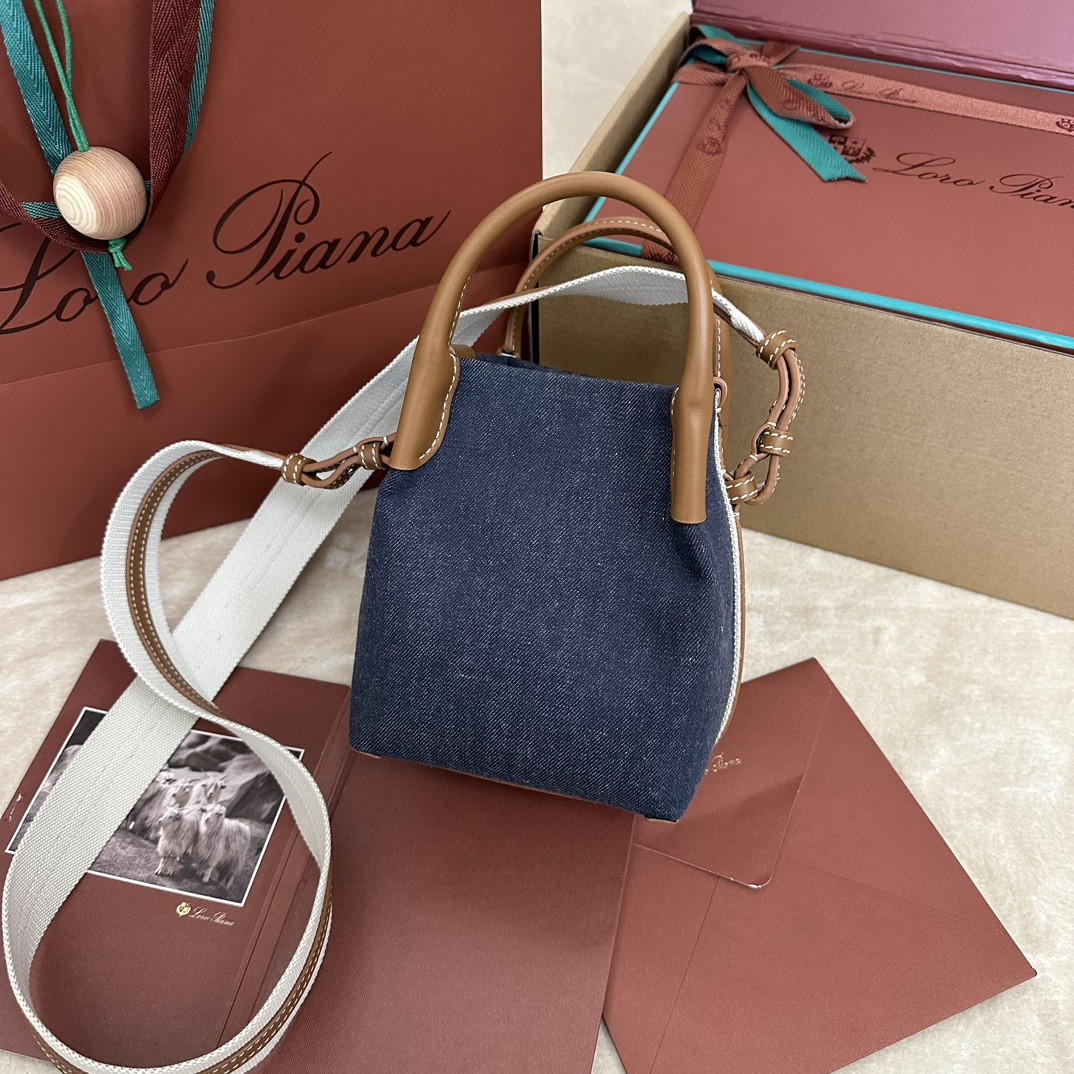 Loro Piana Micro Bale Cotton bag FAM7943 (23*16*14cm) - Image 3
