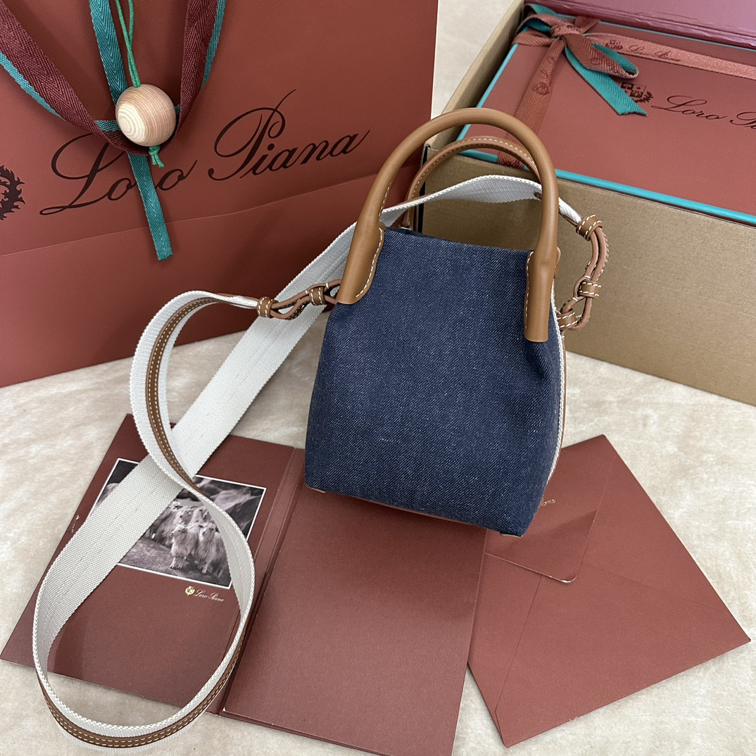 Loro Piana Micro Bale Cotton bag FAM7943 (23*16*14cm) - Image 2