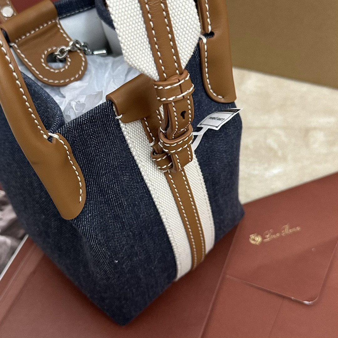 Loro Piana Micro Bale Cotton bag FAM7943 (23*16*14cm) - Image 8