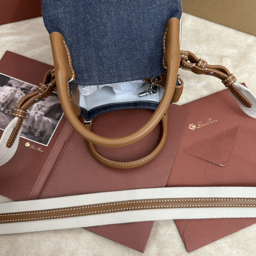 Loro Piana Micro Bale Cotton bag FAM7943 (23*16*14cm) - Image 9
