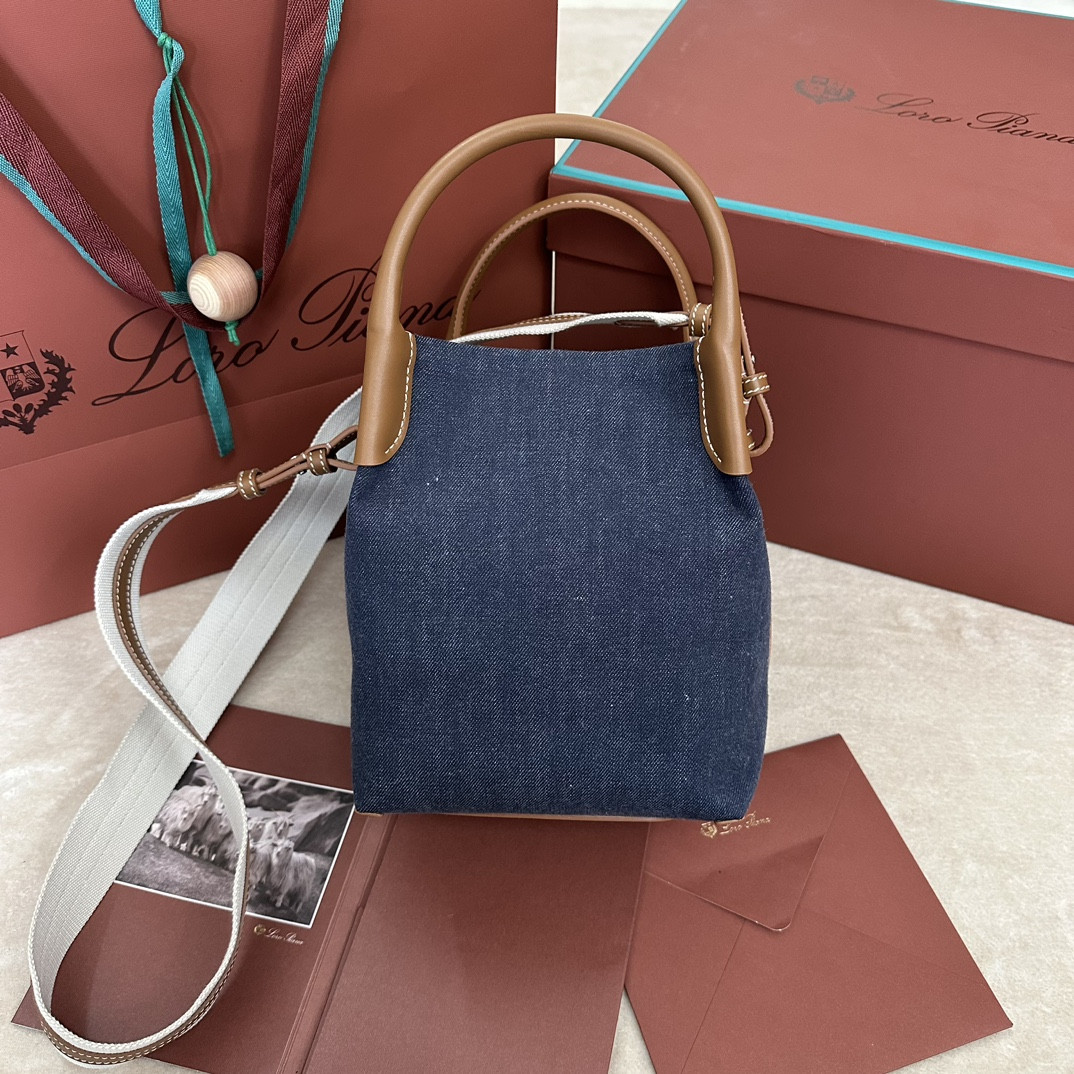 Loro Piana Small Bale Cotton Bag FAN8964 (21*17*17cm) - Image 4