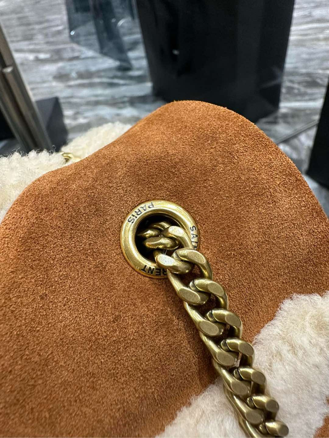 YSL Jamie Large in Suede and Shearling 38*26*12cm - Image 13