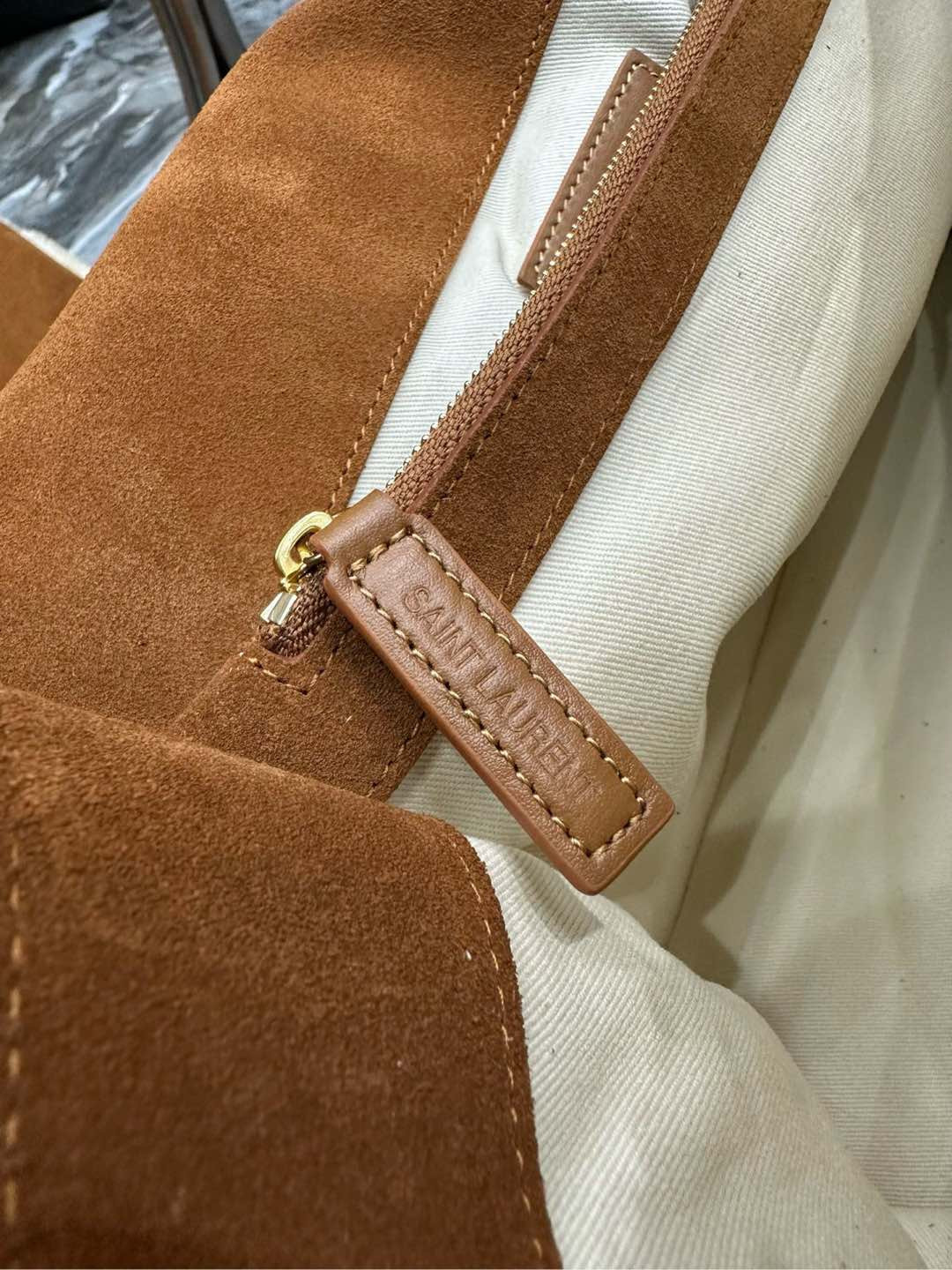 YSL Jamie Large in Suede and Shearling 38*26*12cm - Image 17