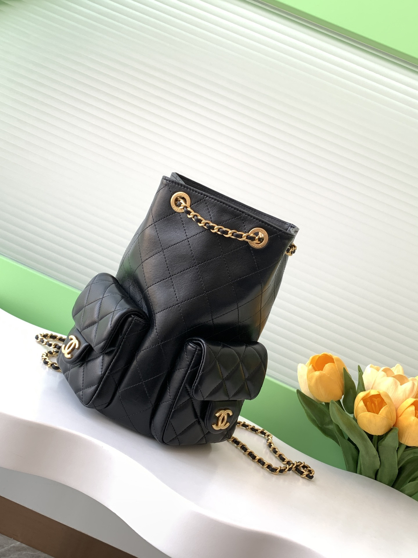 Chanel Backpack Shiny Lambskin AS5310 (24*18*7cm) - Image 2