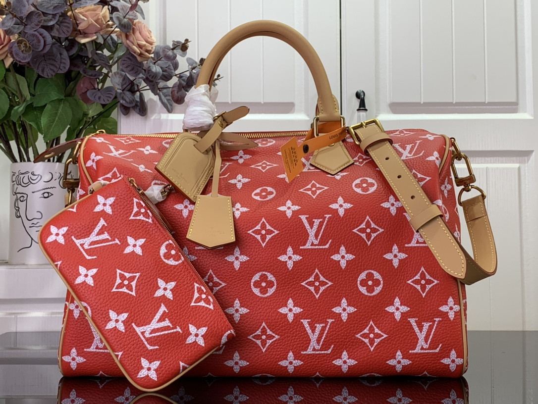 LV Speedy P9 Bandoulière 40 Red M24420 40 x 26 x23cm - Image 2