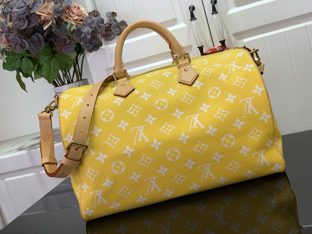 LV Speedy P9 Bandoulière 40 Jaune Mat M24419 40 x 26 x23cm - Image 4