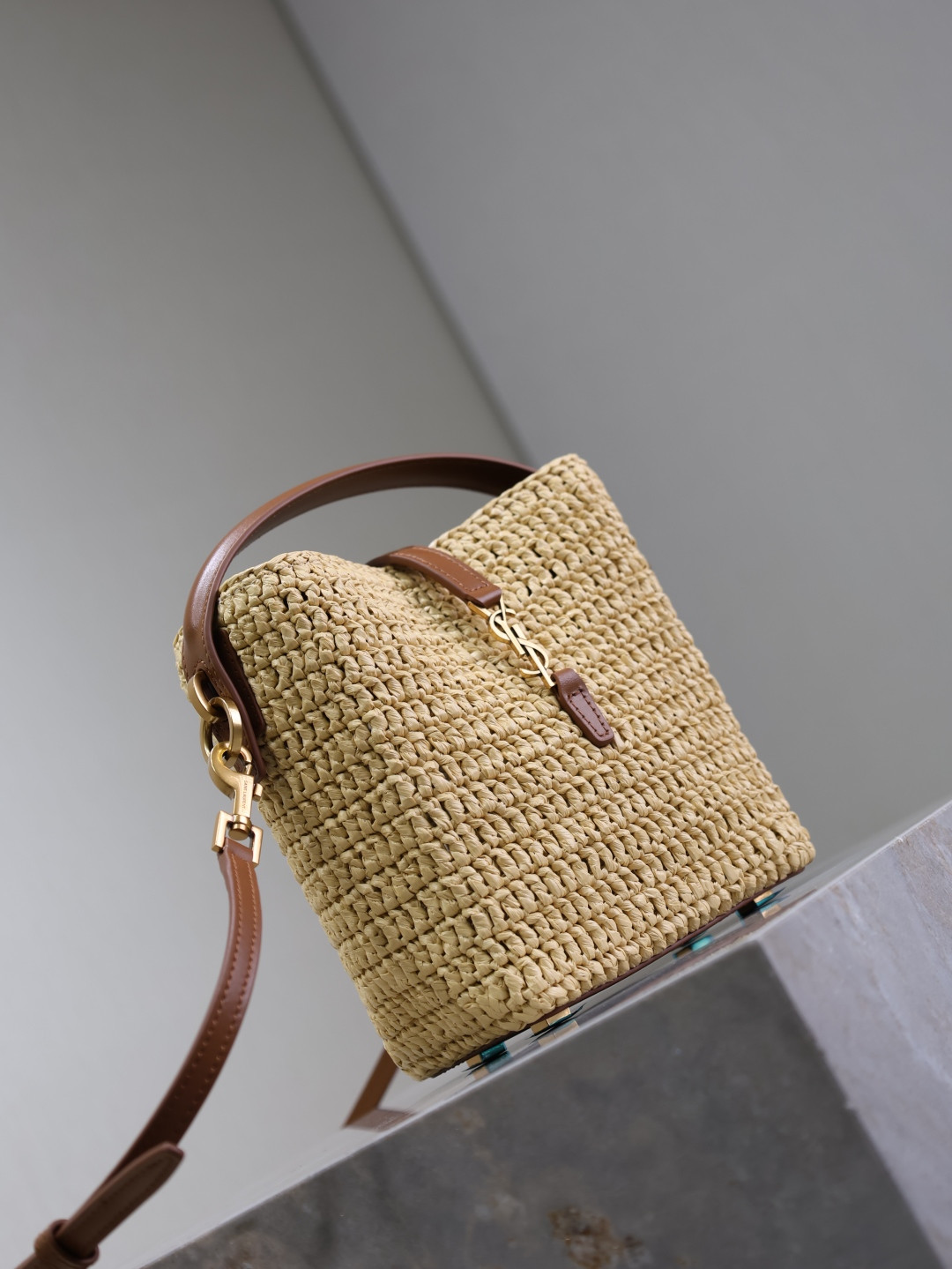 YSL LE 37 mini (raffia) 15x13x6cm - Image 4