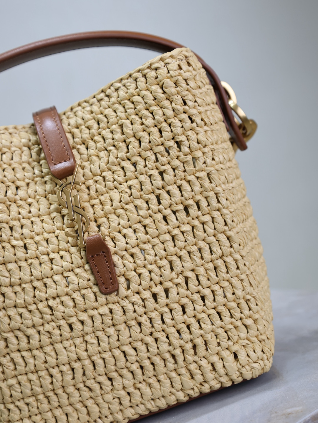 YSL LE 37 mini (raffia) 15x13x6cm - Image 6