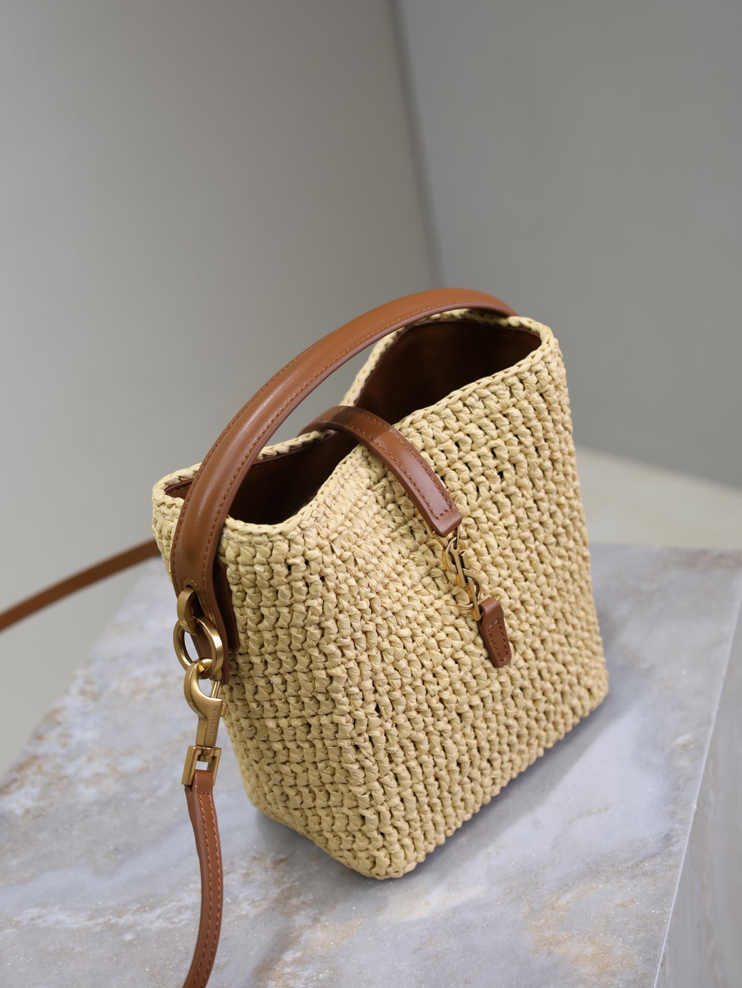 YSL LE 37 mini (raffia) 15x13x6cm - Image 7