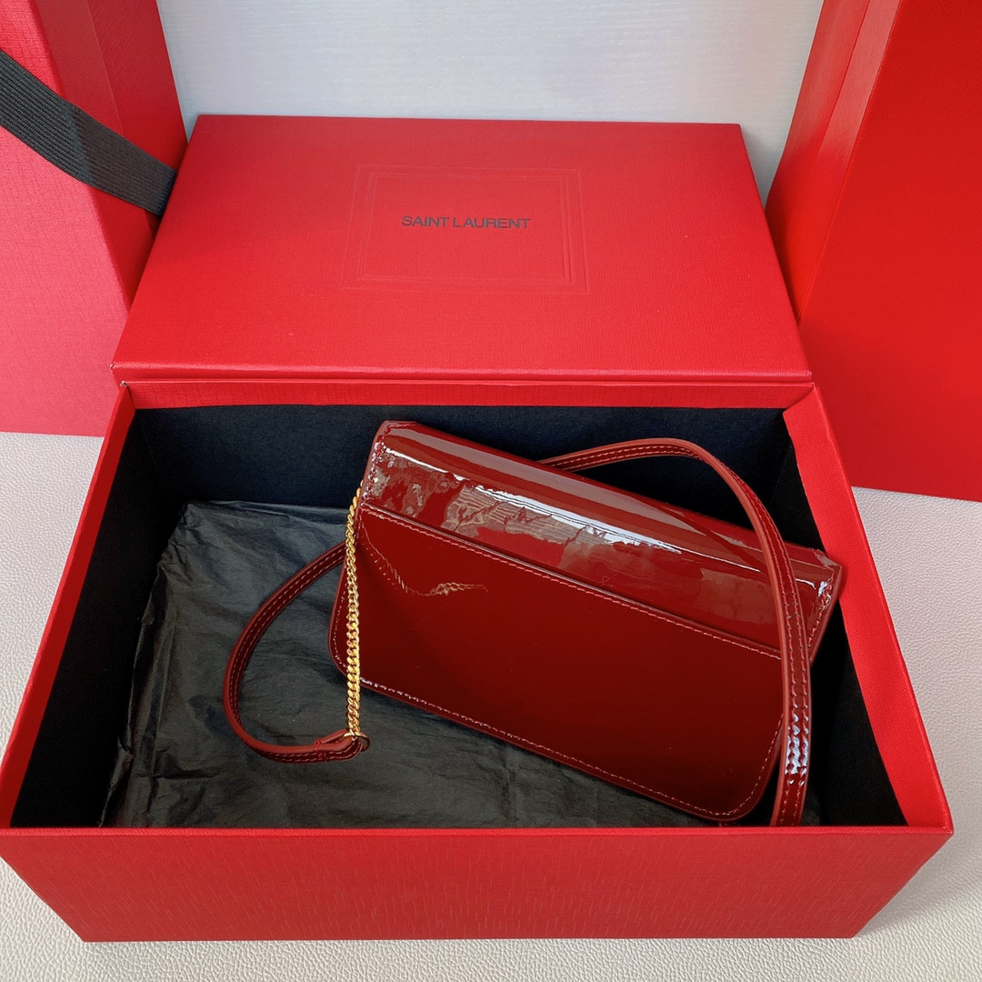 YSL Monogram phone holder with strap (patent leather) 18 x 11 x 2.5 CM - Image 3