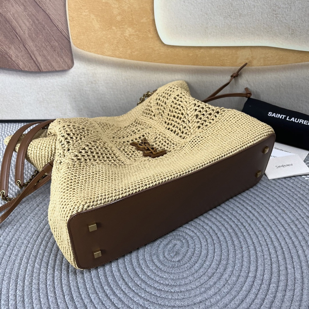 YSL JAMIE SHOPPING in raffia 35x35x10cm - Image 4