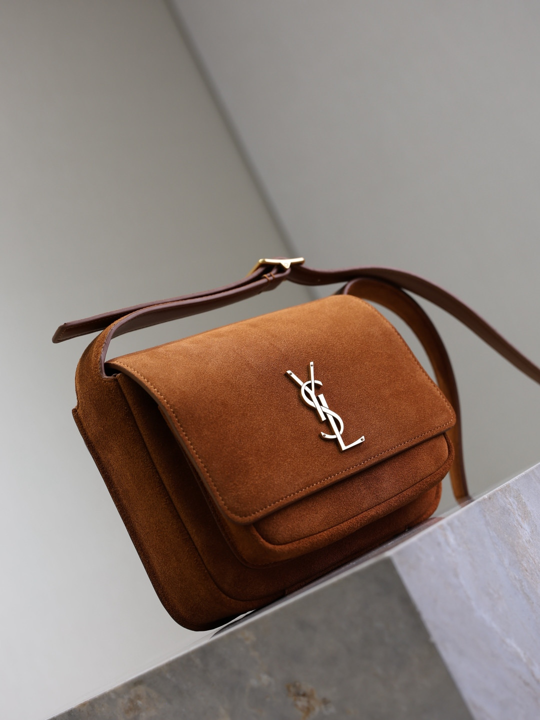YSL NIKI satchel in suede 21.5x16x9cm - Image 5