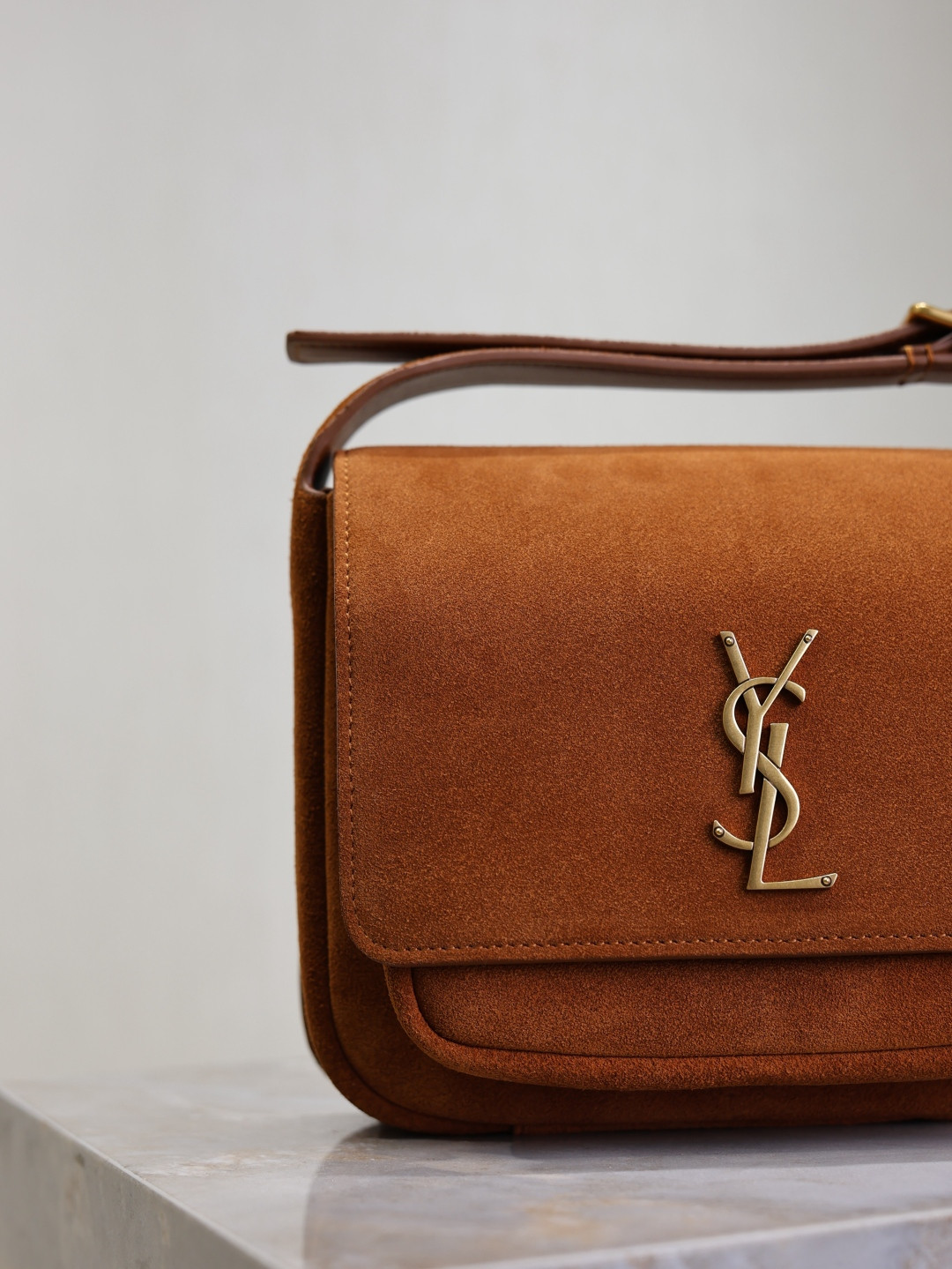 YSL NIKI satchel in suede 21.5x16x9cm - Image 7