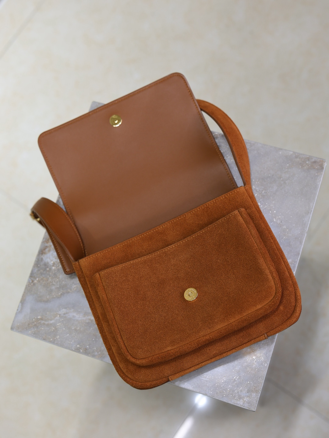 YSL NIKI satchel in suede 21.5x16x9cm - Image 9