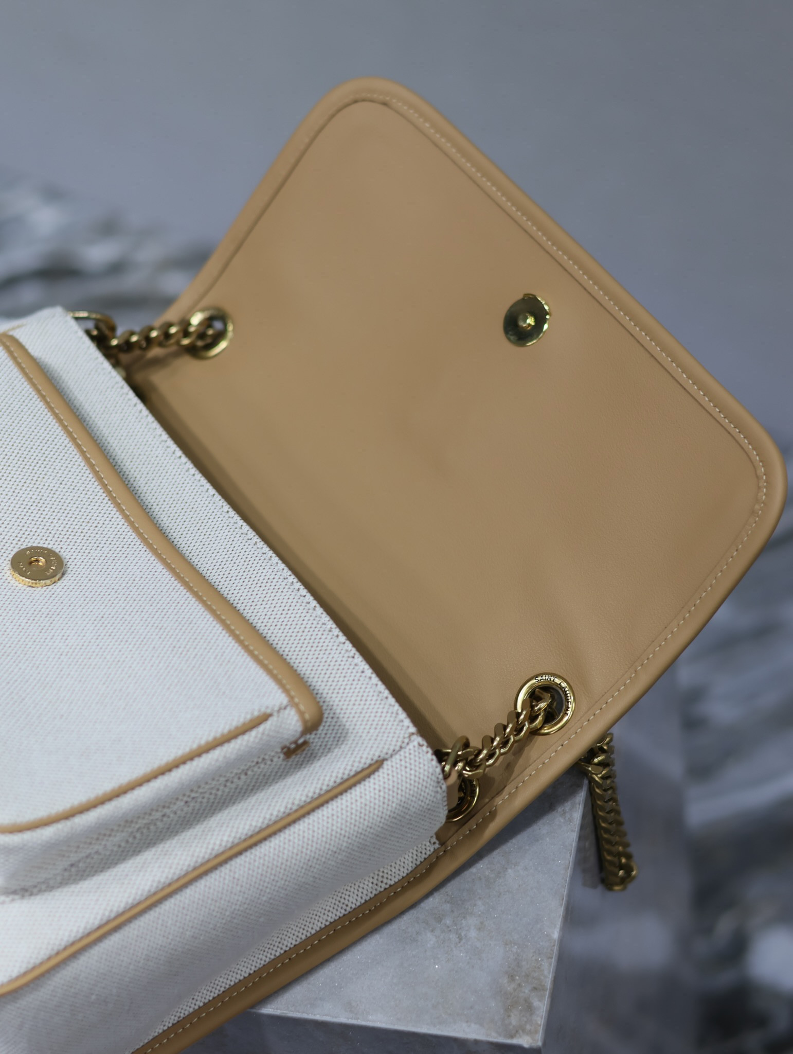 YSL NIKI MEDIUM IN Calfskin Cotton and Linen 28x20x8.5cm - Image 10