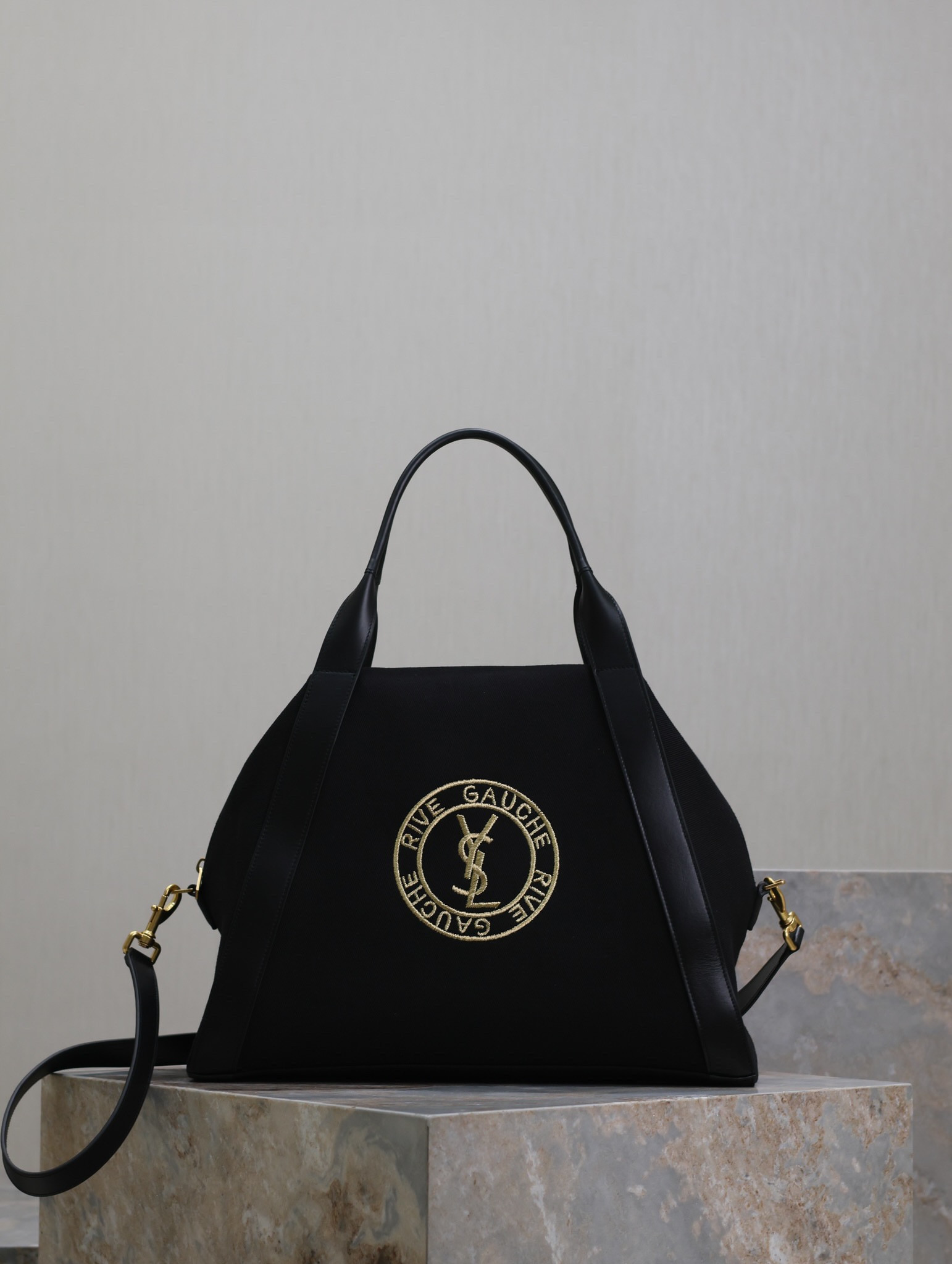 YSL RIVE GAUCHE bowling tote in canvas 42x32x18cm