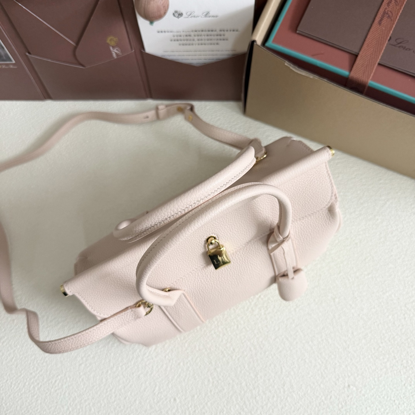 Loro Piana Loom Bag L25 Grained Calfskin 25x18x12.5cm - Image 5