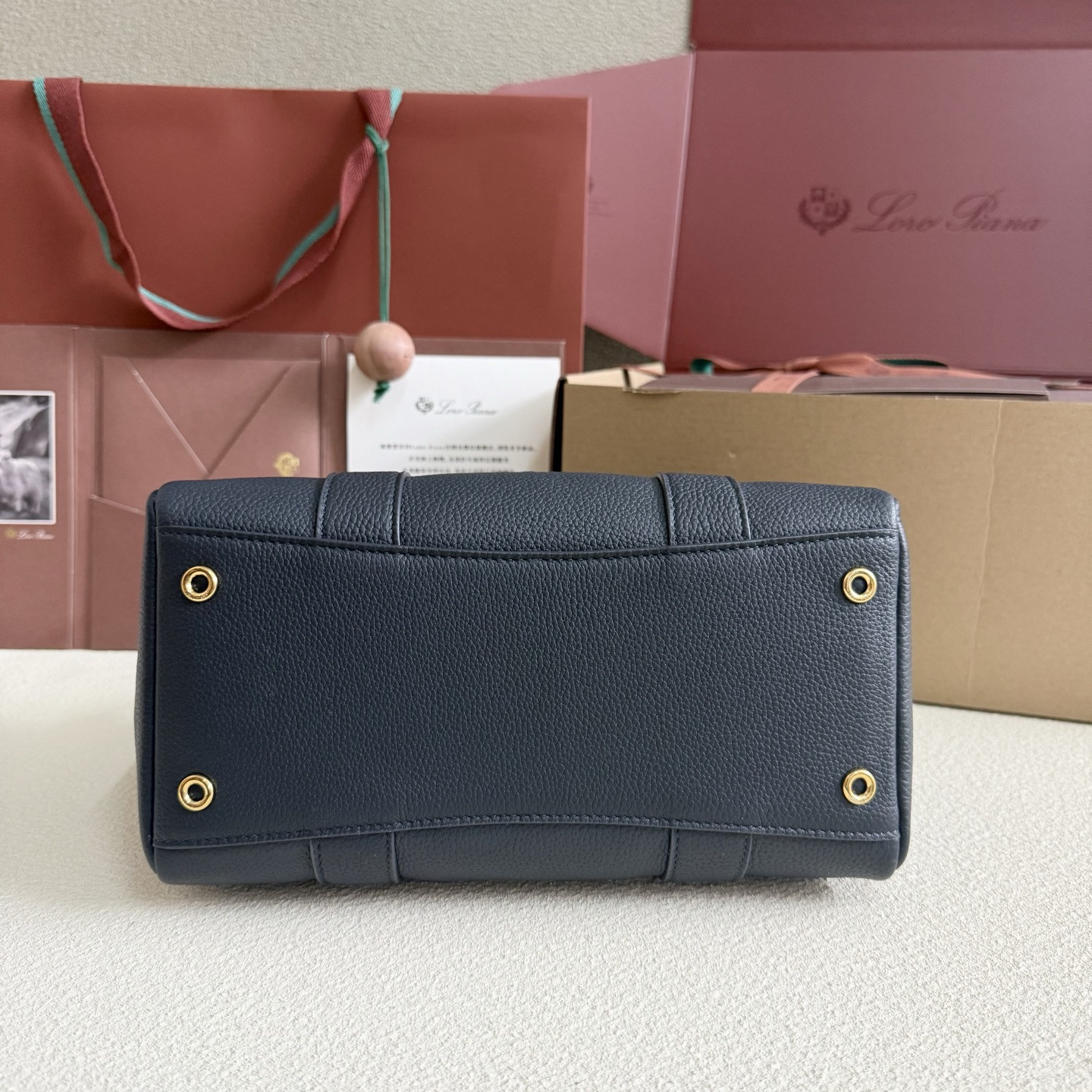 Loro Piana Loom L25 Calfskin Deep Royal Blue 25x18x12.5cm - Image 4