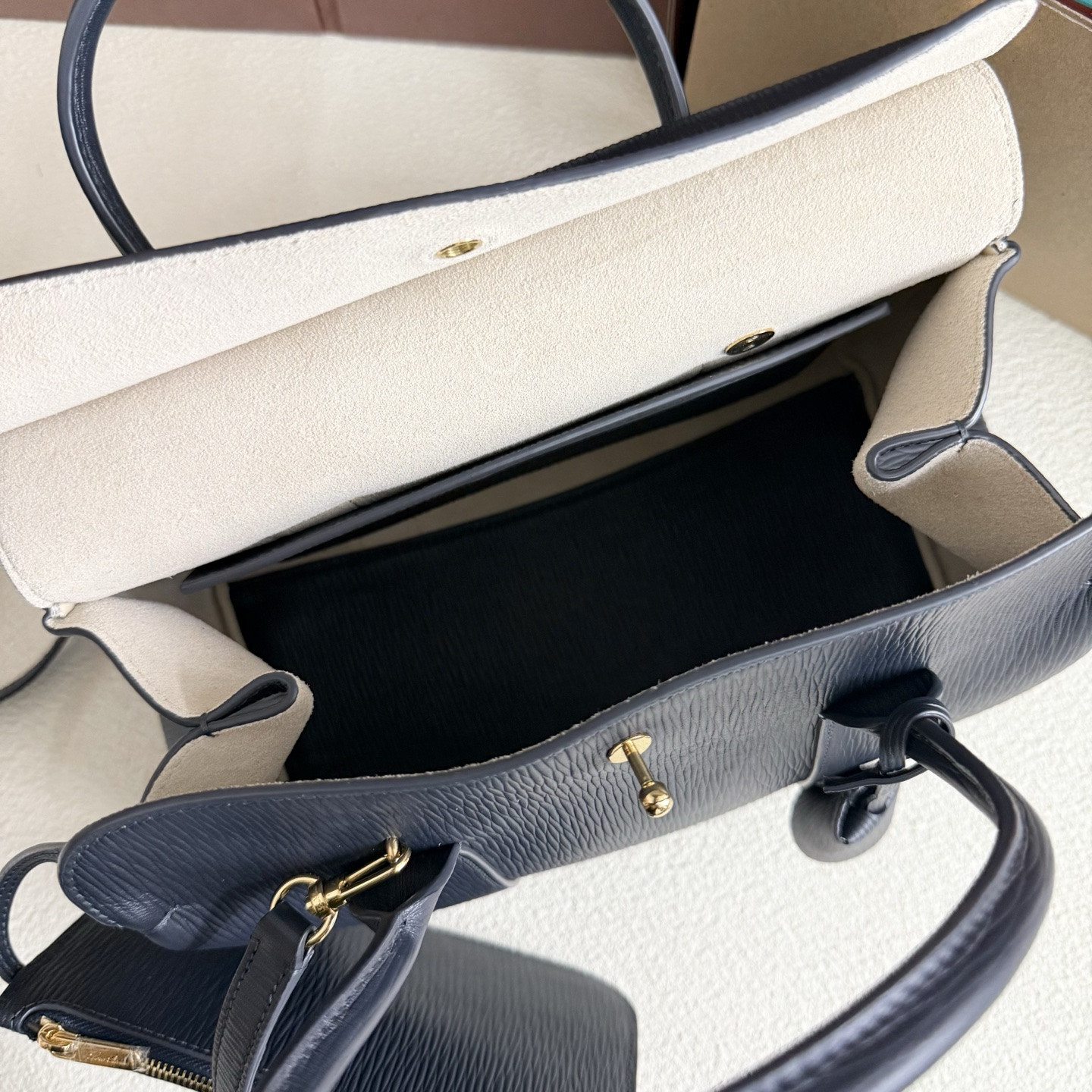 Loro Piana Loom L25 Calfskin Dark blue 25x18x12.5cm - Image 10