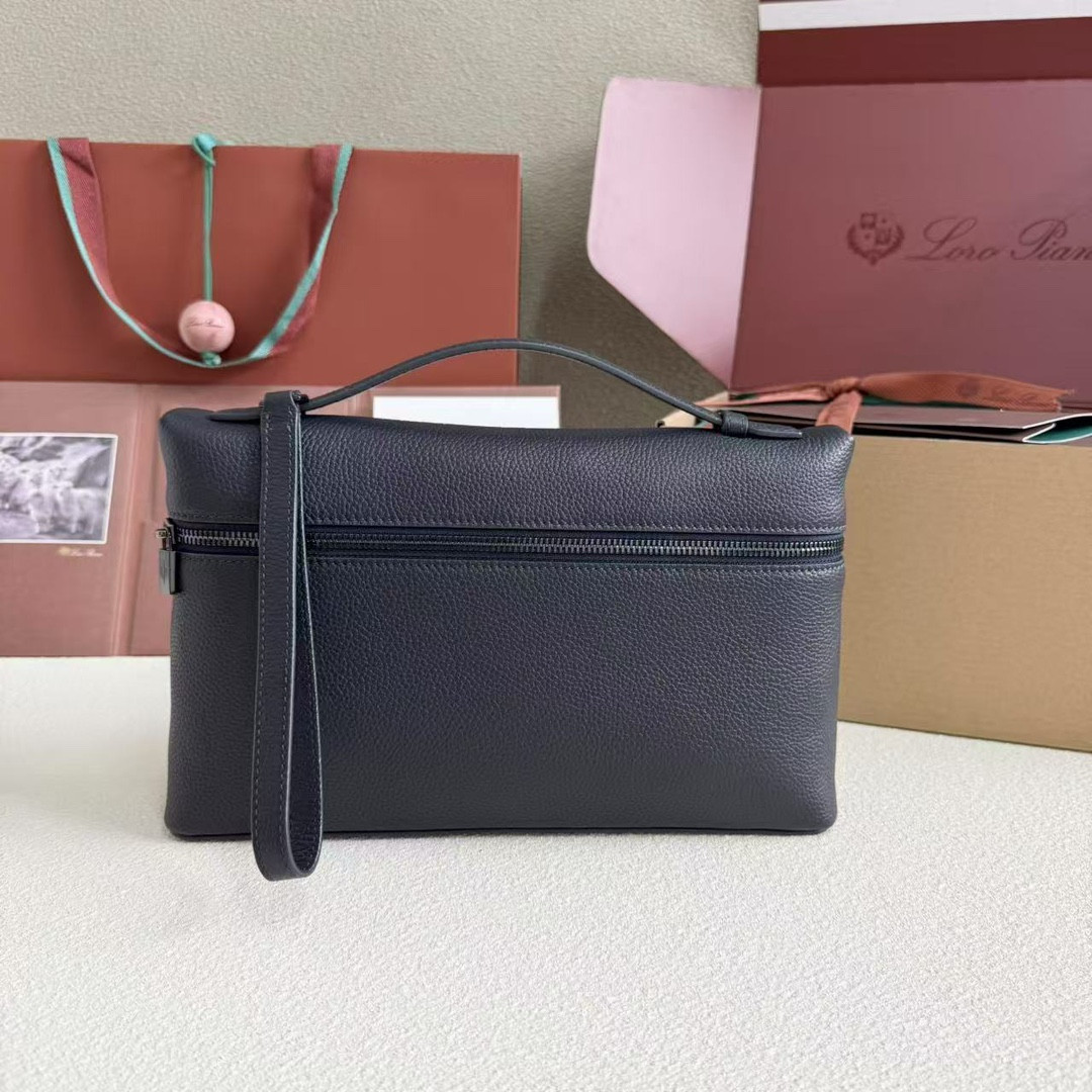 Loro Piana Extra pouch L29 Deep Royal Blue FAP3262 (29*18*5cm) - Image 2