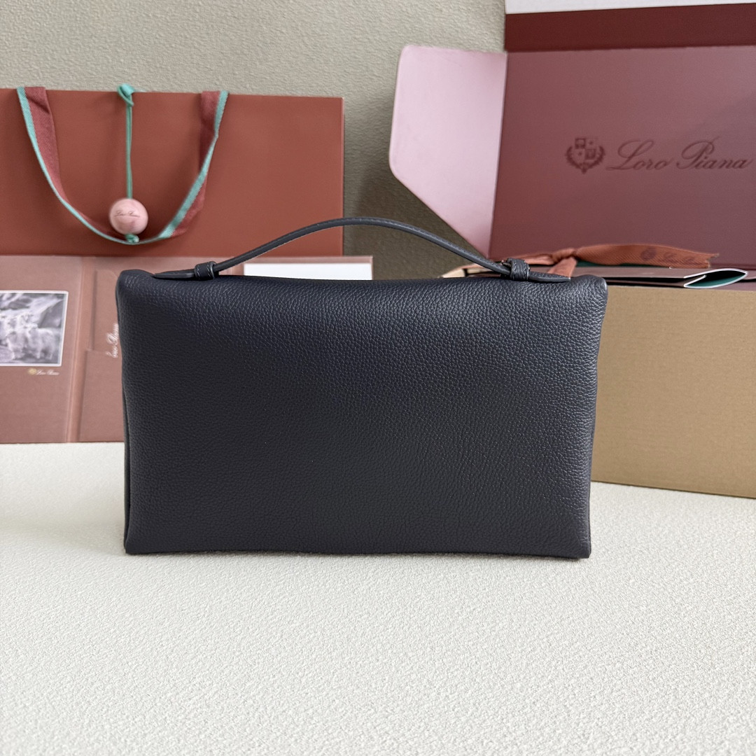 Loro Piana Extra pouch L29 Deep Royal Blue FAP3262 (29*18*5cm) - Image 3
