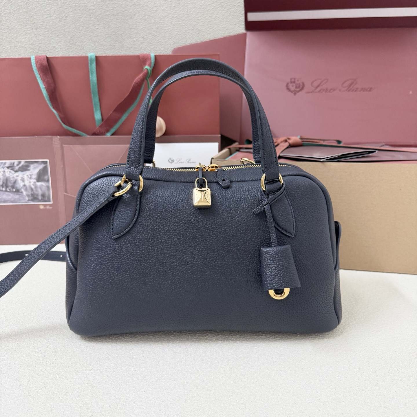 Loro Piana Small Needle Deep Royal Blue Bag (31x15x16cm) - Image 2