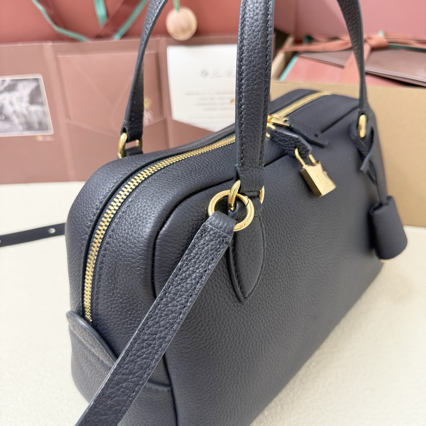 Loro Piana Small Needle Deep Royal Blue Bag (31x15x16cm) - Image 6
