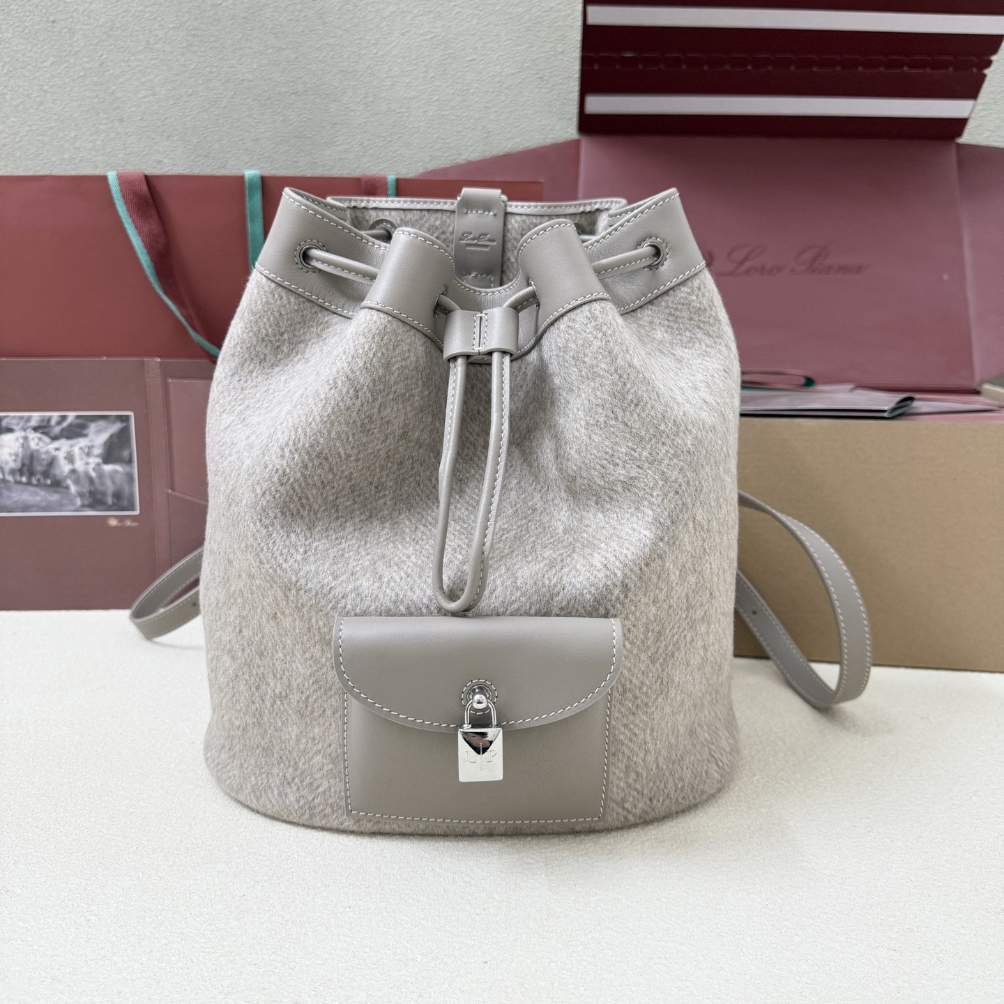 Loro Piana Extra Drawstring Backpack L27 25x27x14cm