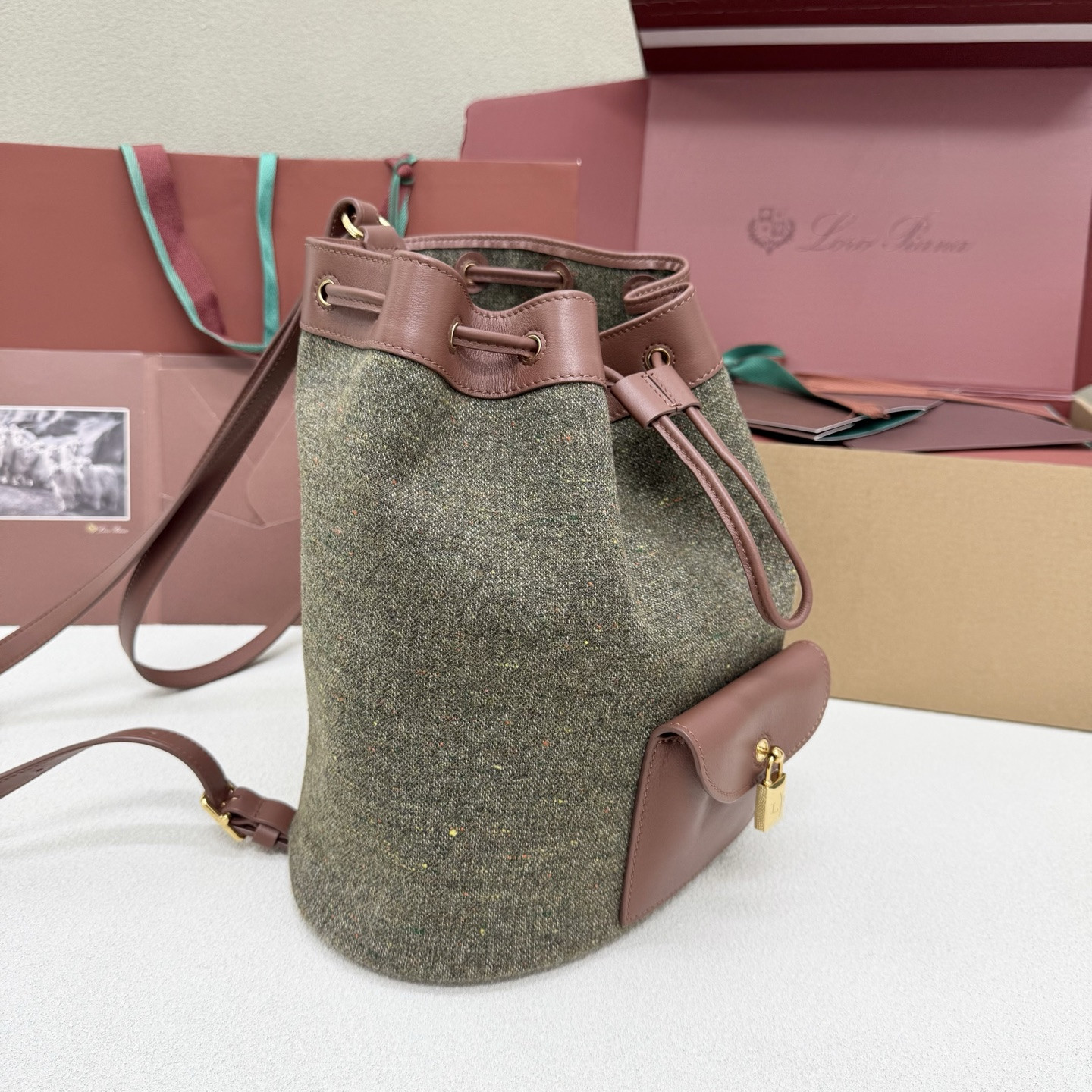 Loro Piana Extra Drawstring Backpack L27 25x27x14cm - Image 3
