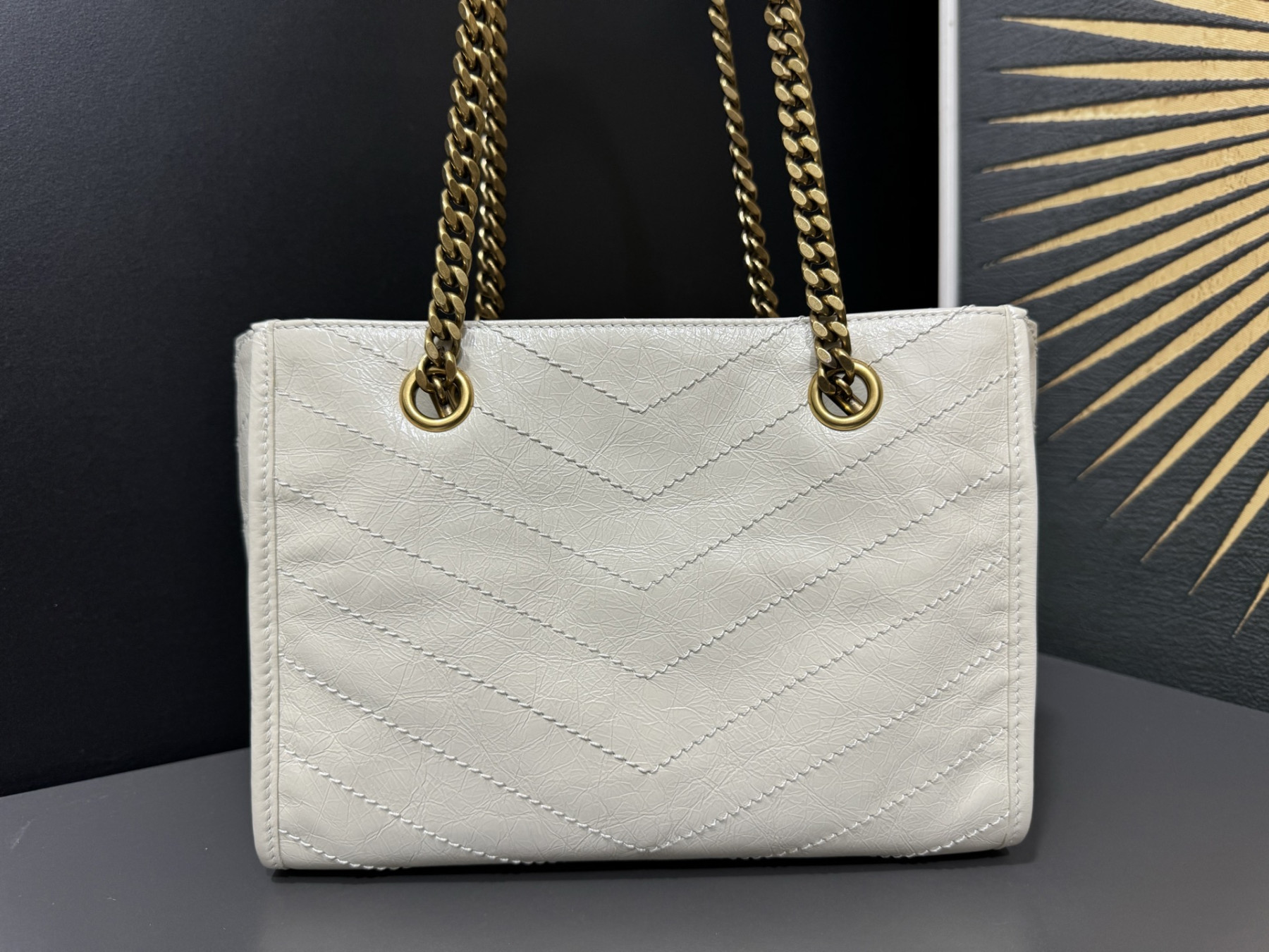 YSL NIKI Small Shopping in Vintage Leather 25x19x10cm - Image 3
