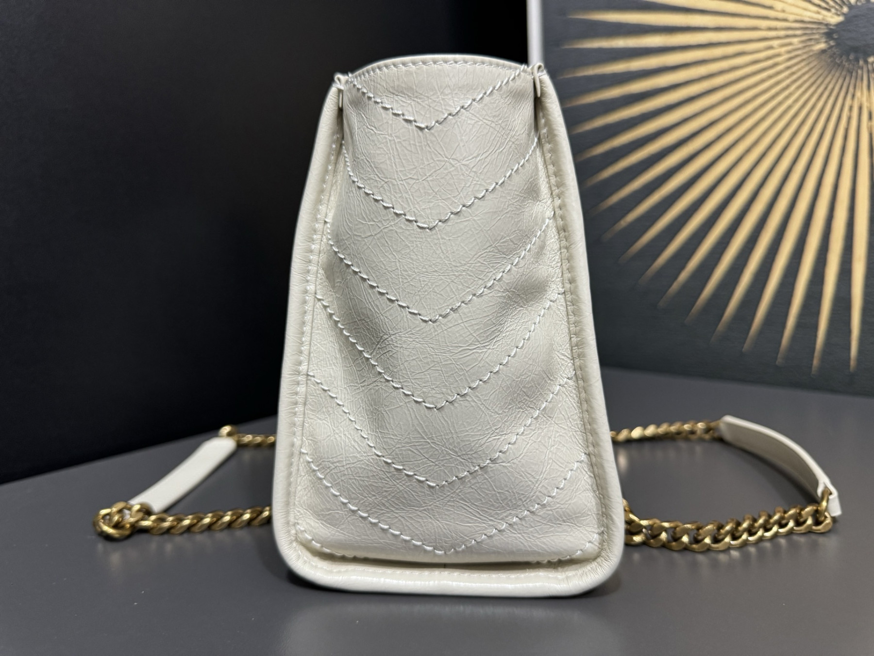 YSL NIKI Small Shopping in Vintage Leather 25x19x10cm - Image 5