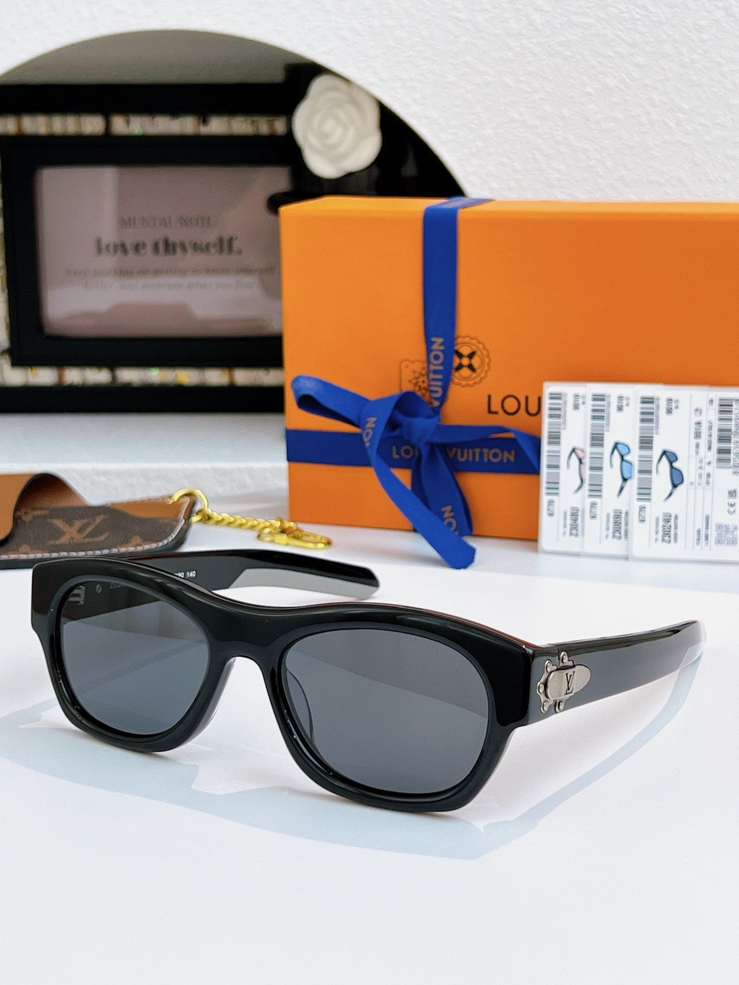 LV Frog Round Square Sunglasses Z3024U Z3048U Z3089U 55-20-140 - Image 4