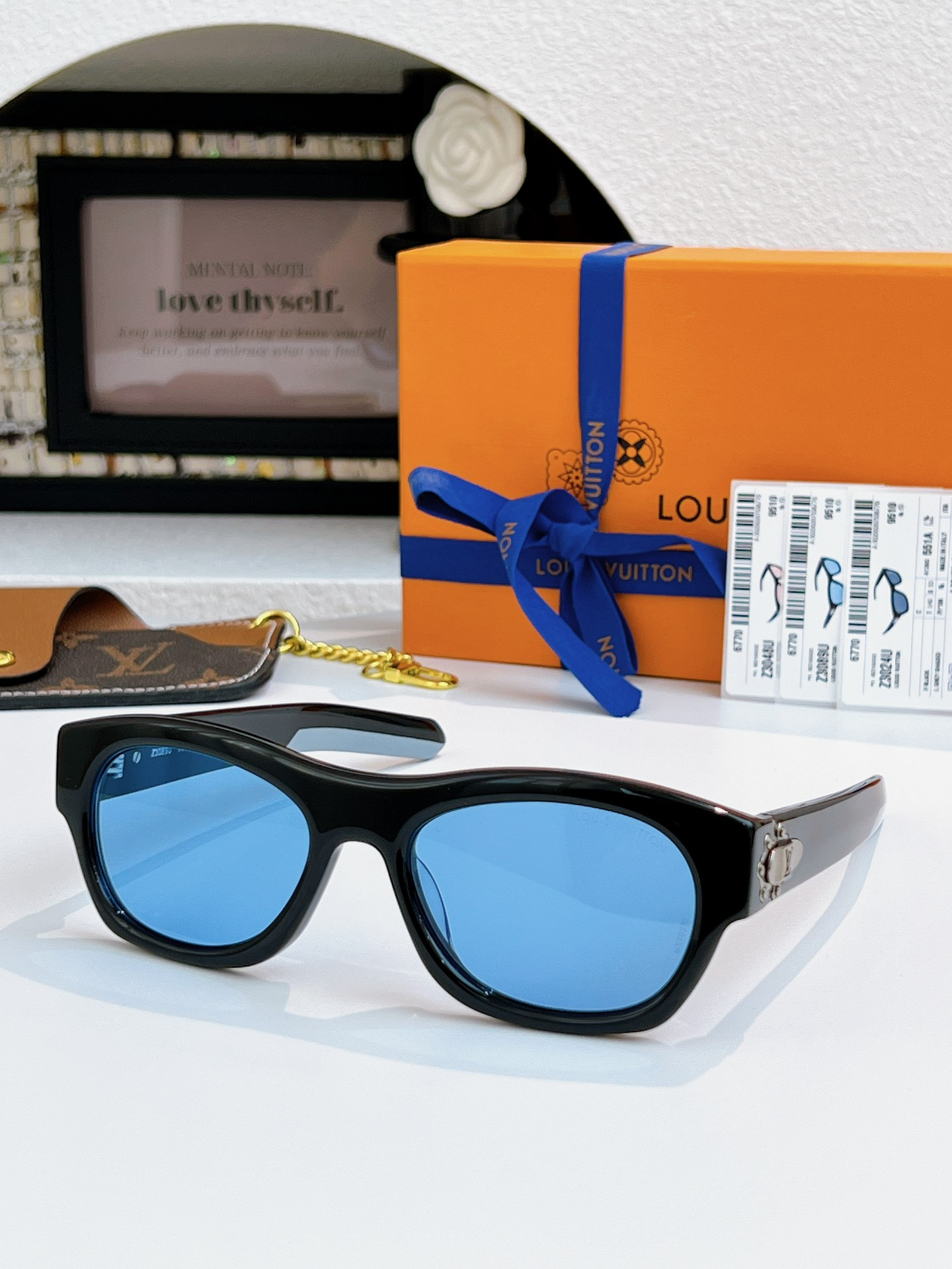 LV Frog Round Square Sunglasses Z3024U Z3048U Z3089U 55-20-140 - Image 5
