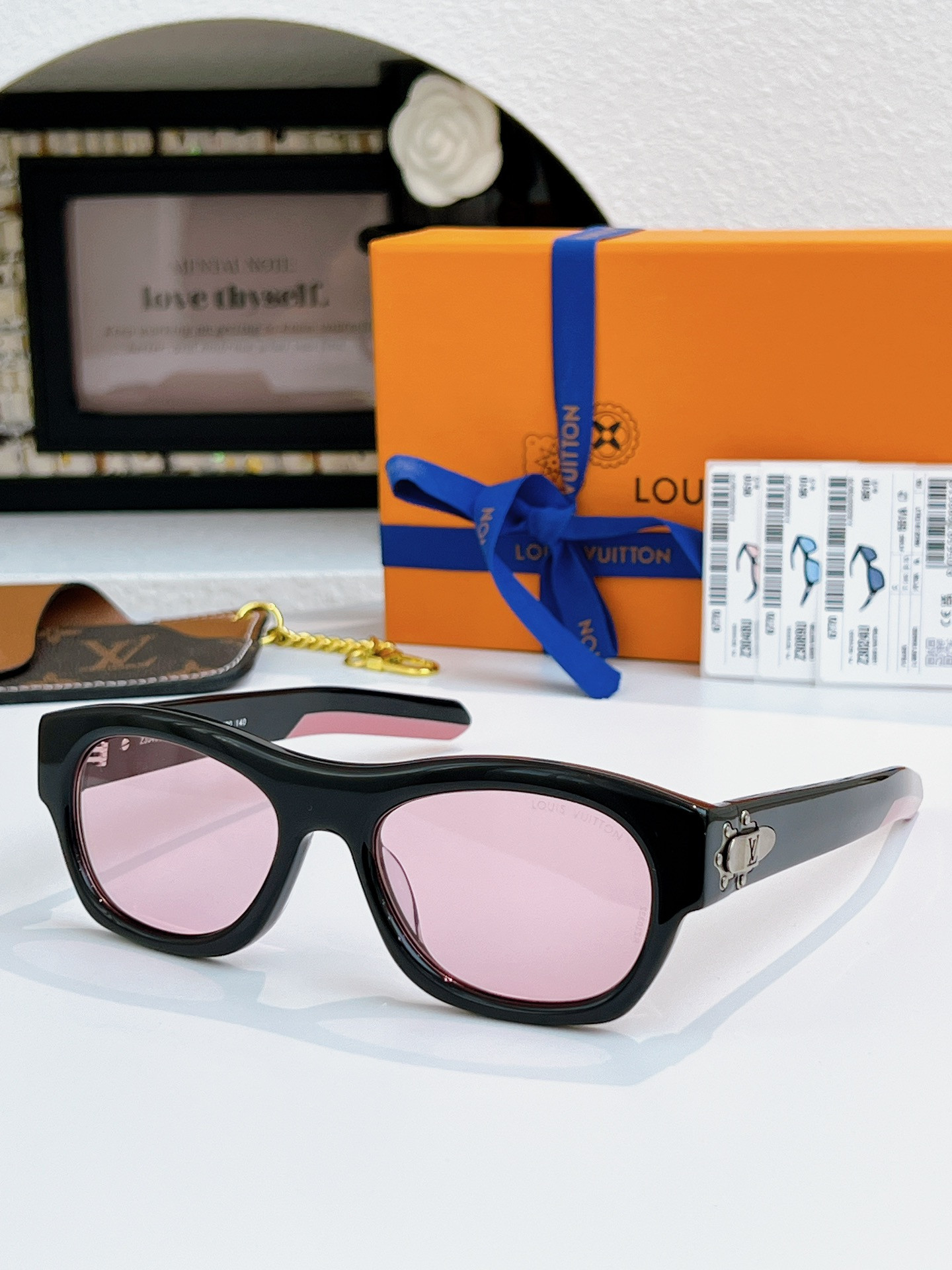 LV Frog Round Square Sunglasses Z3024U Z3048U Z3089U 55-20-140 - Image 6