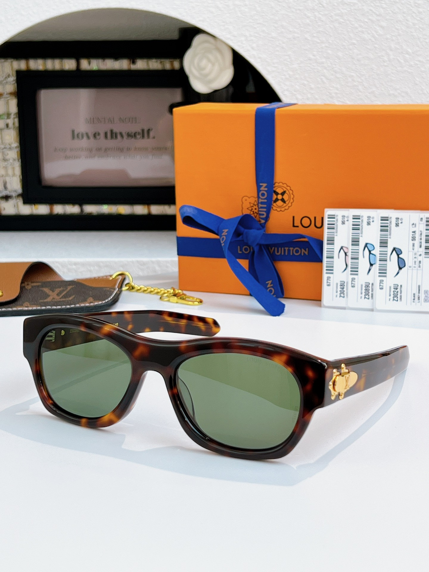 LV Frog Round Square Sunglasses Z3024U Z3048U Z3089U 55-20-140 - Image 8