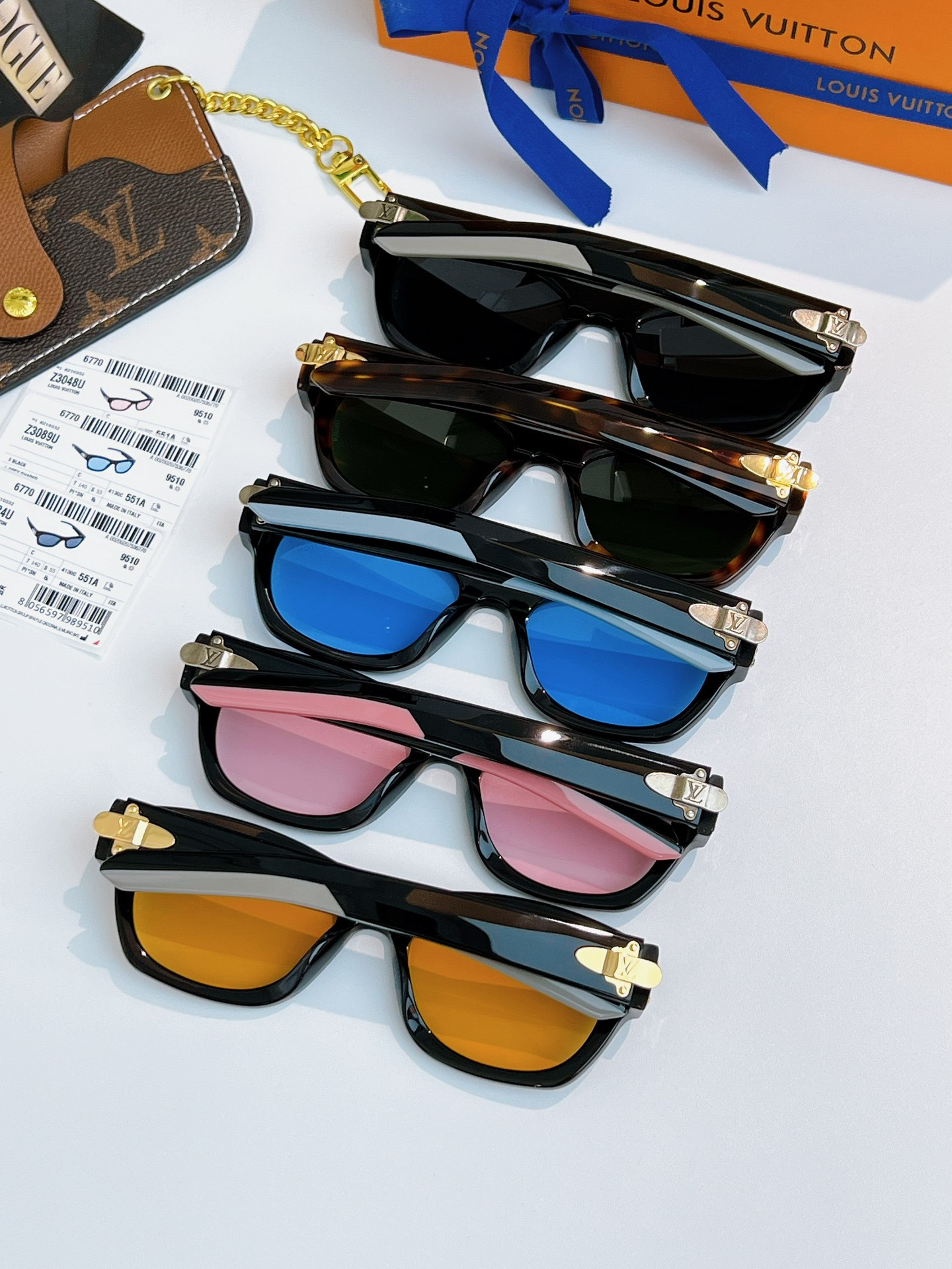LV Frog Round Square Sunglasses Z3024U Z3048U Z3089U 55-20-140 - Image 3