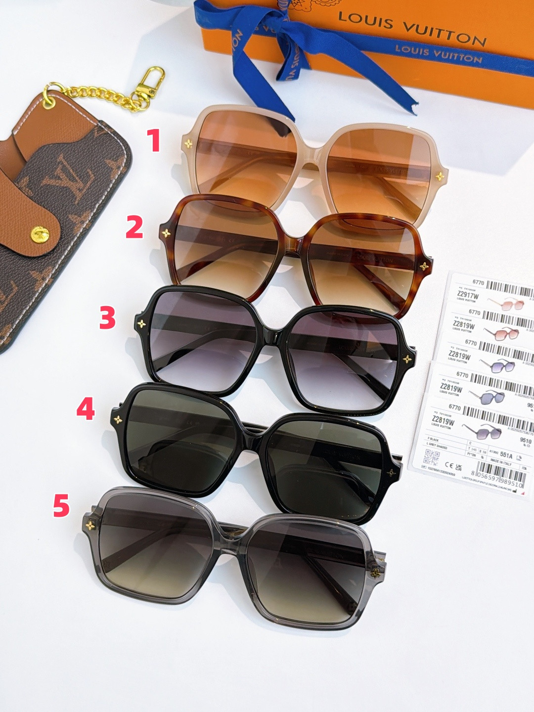 LV Aura Square Sunglasses Z2819W Z2917W 58-17-145 - Image 2