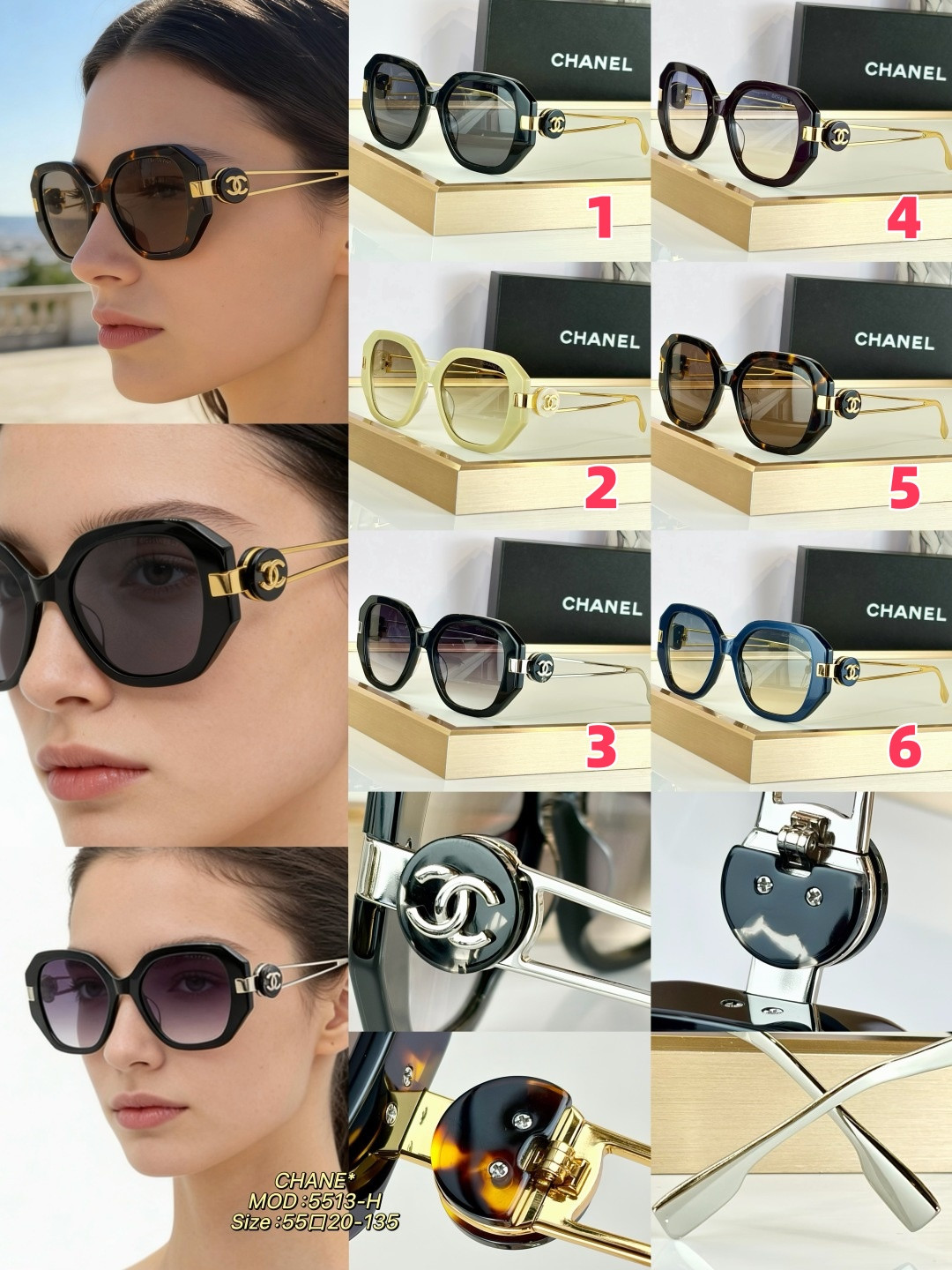 Chanel Glasses CH5513-H 55-20-135 - Image 2