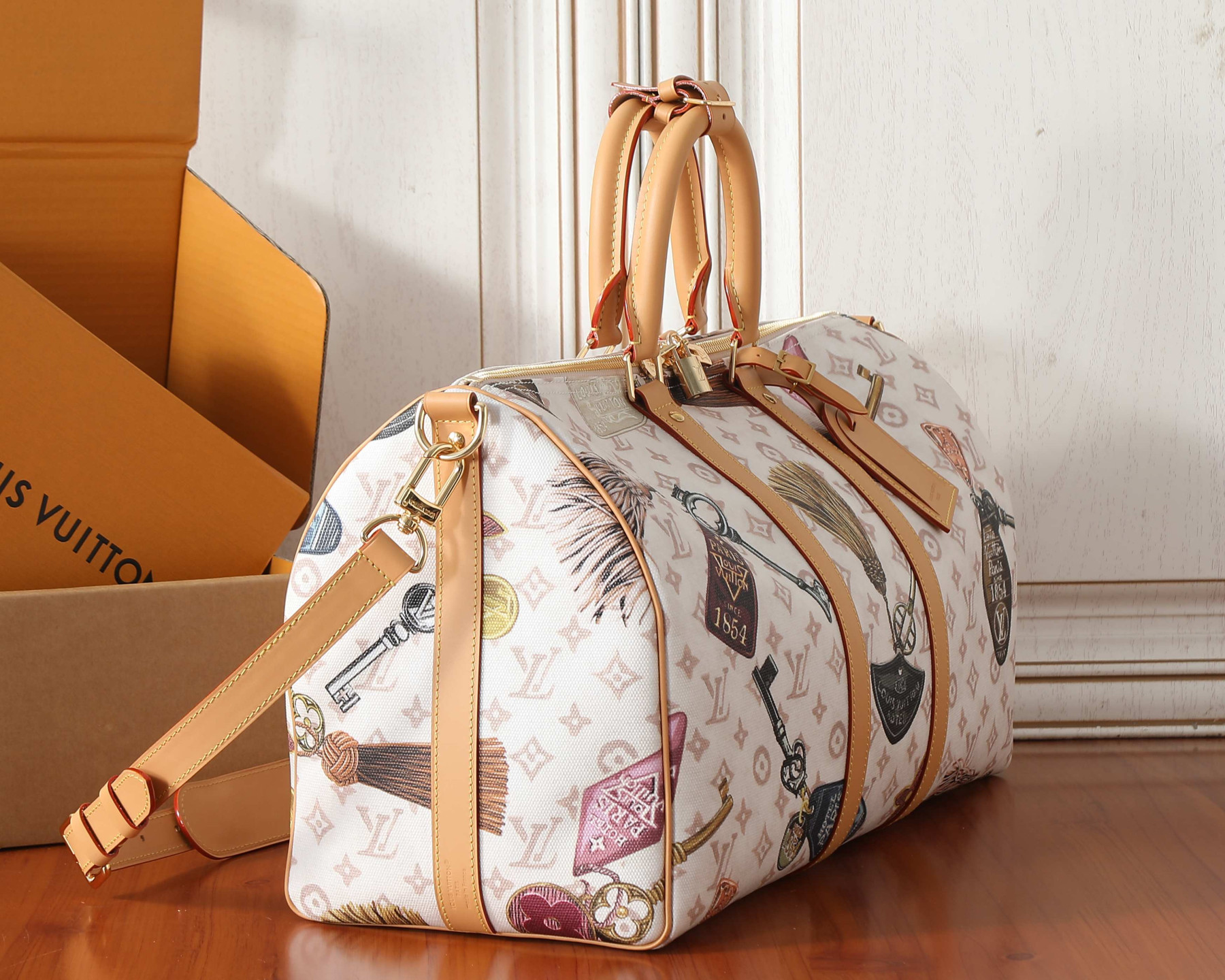 LV KEEPALL Bandoulière 45 travel bag M28780 45x27x20cm - Image 3
