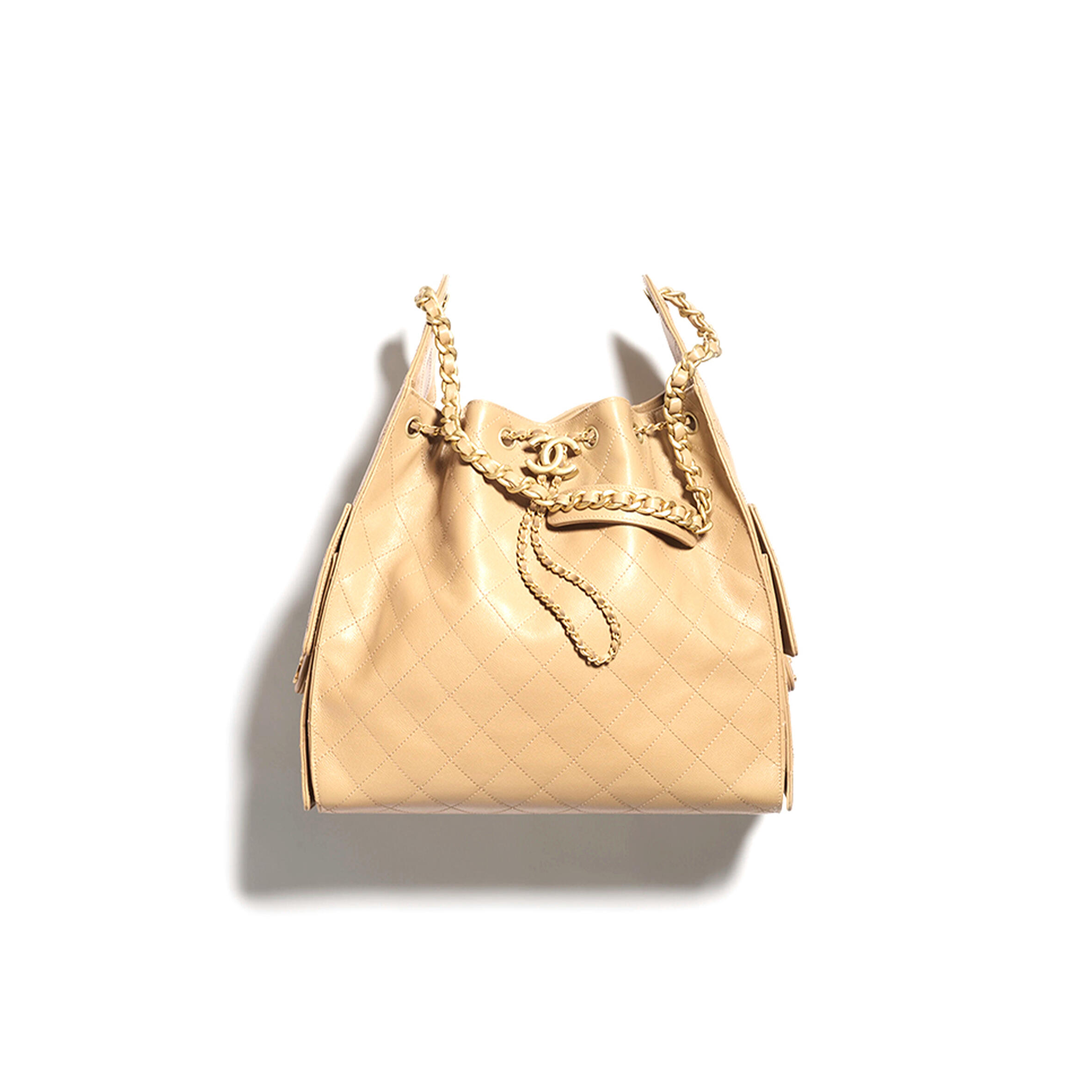 CHANEL MASTER 25 MEDIUM HANDBAG GRAINED CALFSKIN GOLD-TONE METAL DARK BEIGE AS5311 (40*30*15cm)